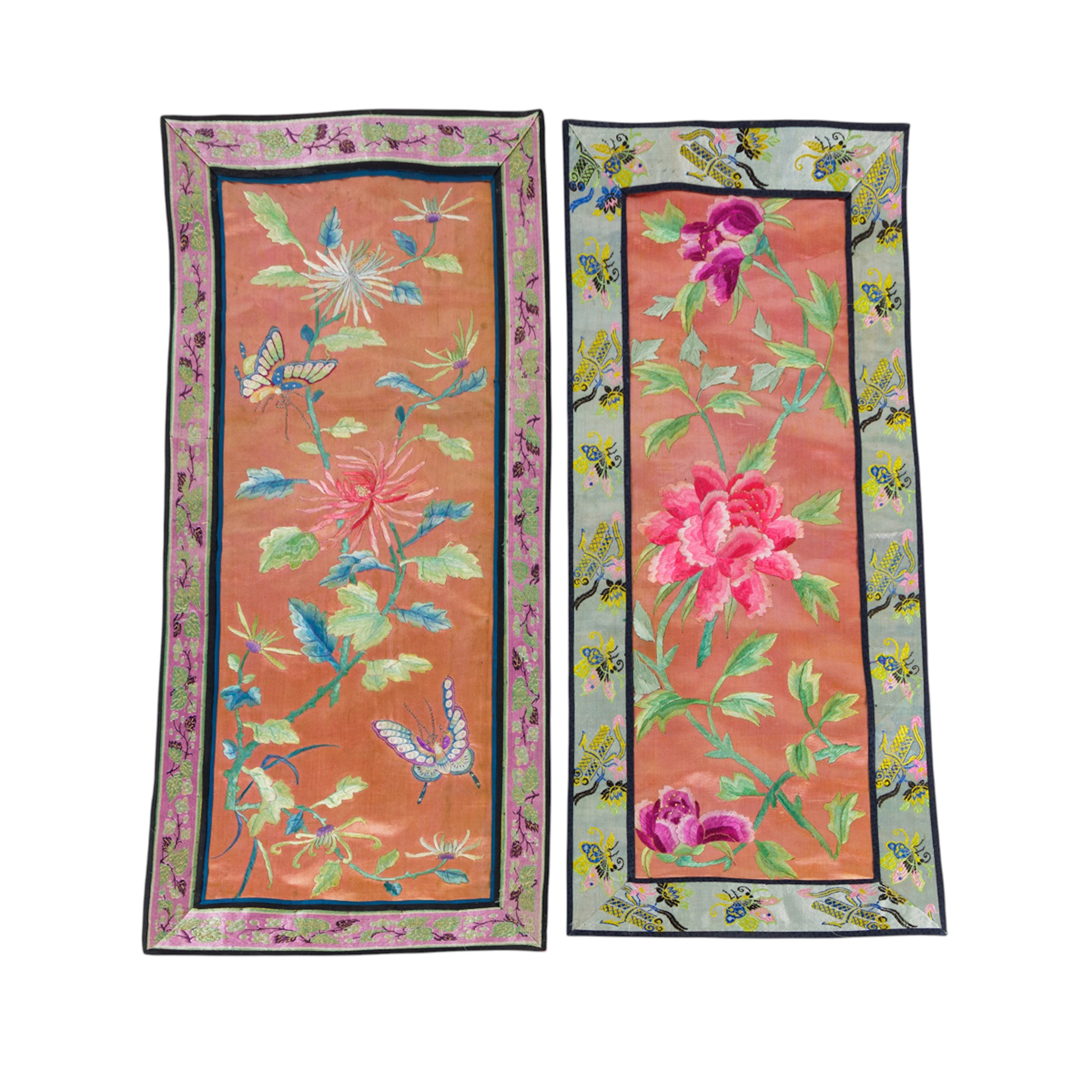(lot of 2) Chinese embroidered panels