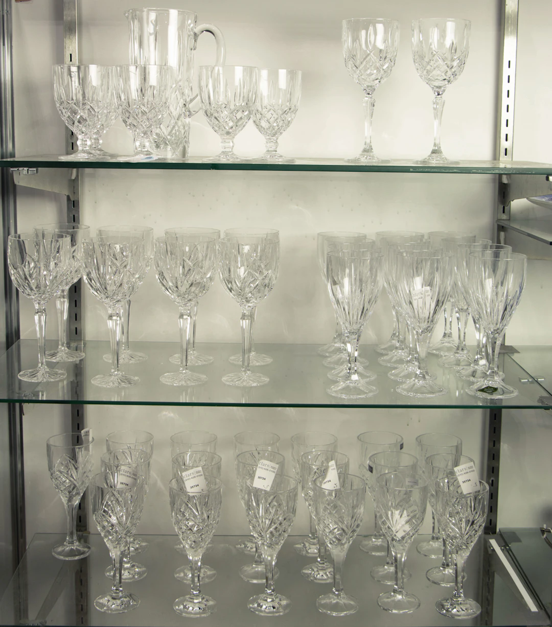 An assembled group of stemware