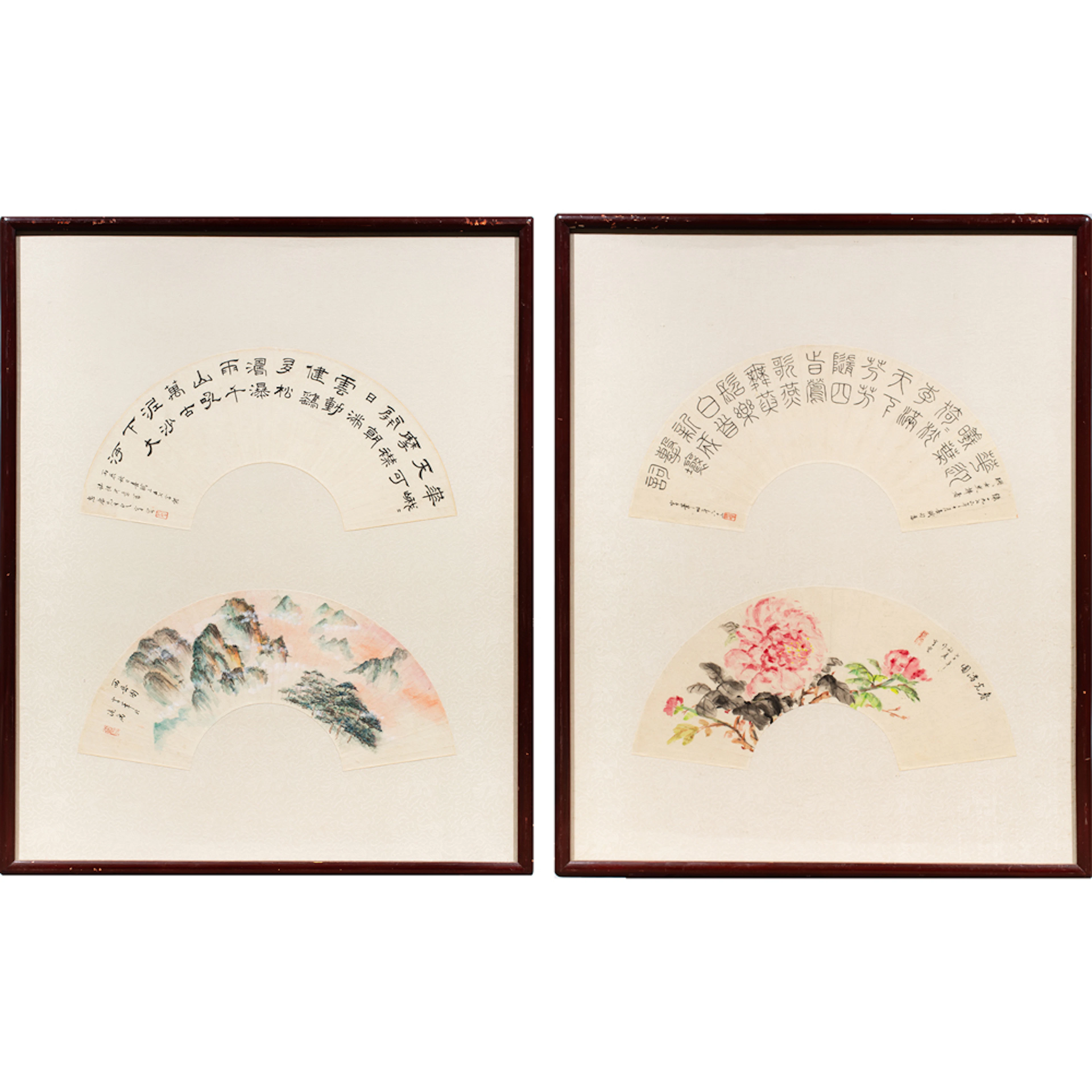 (lot of 2) Chinese fan paintings