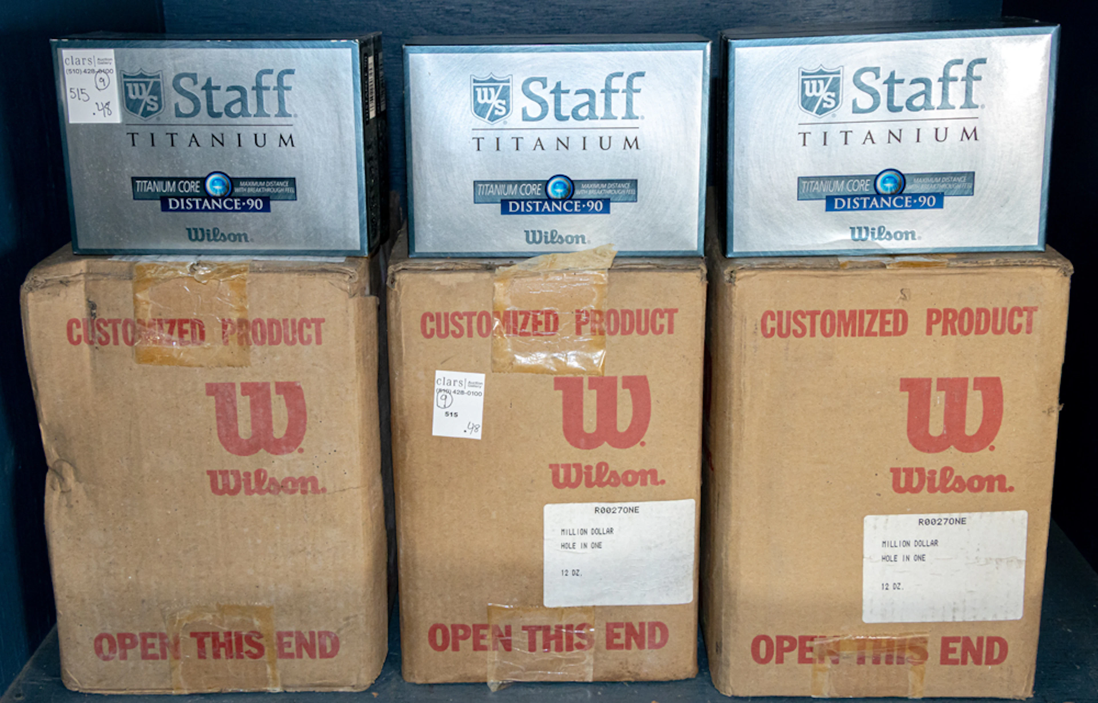 Three cases of unopen Wilson Million Dollar Hole in One golf balls