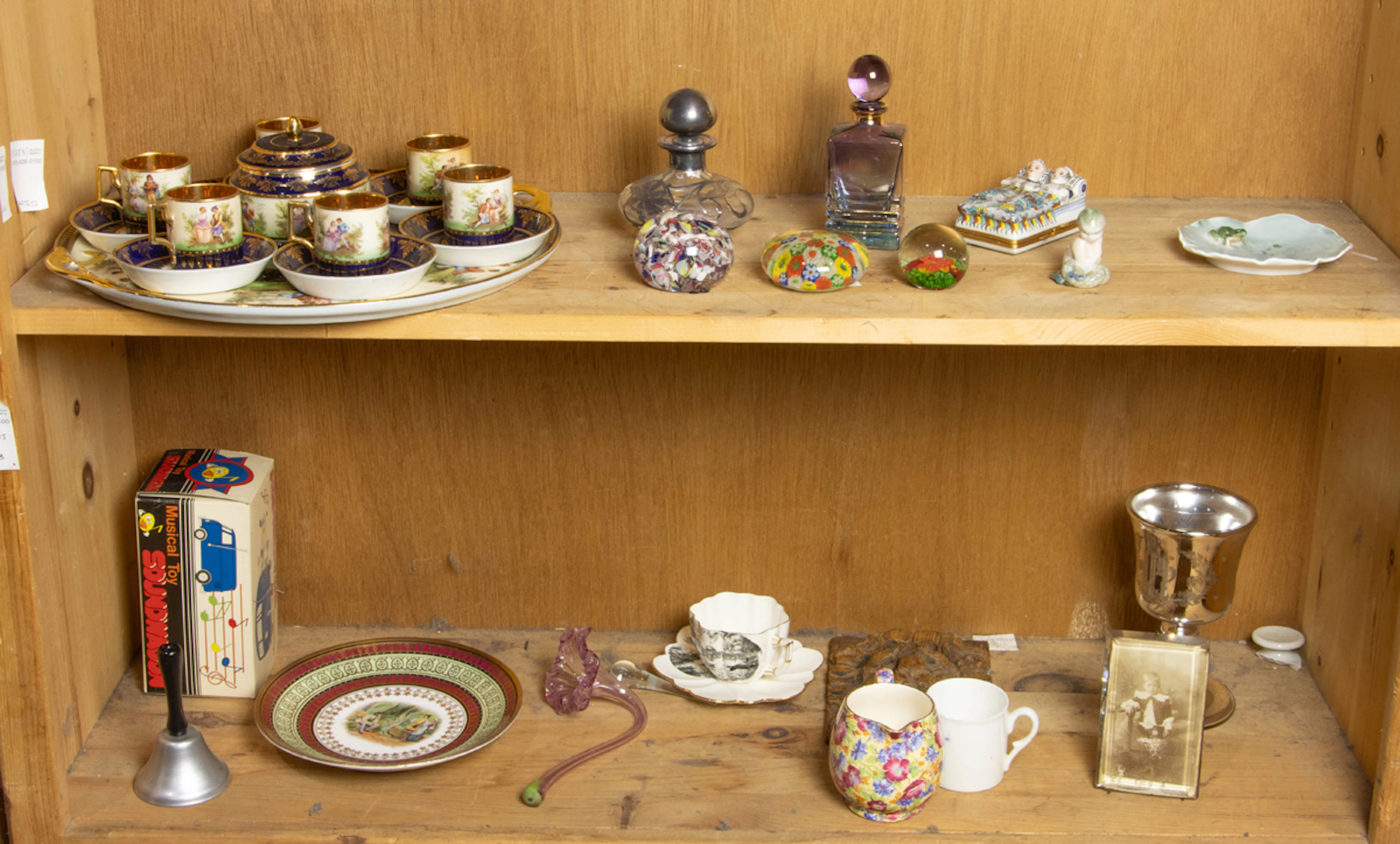 An assembled group of mostly ceramic and glass