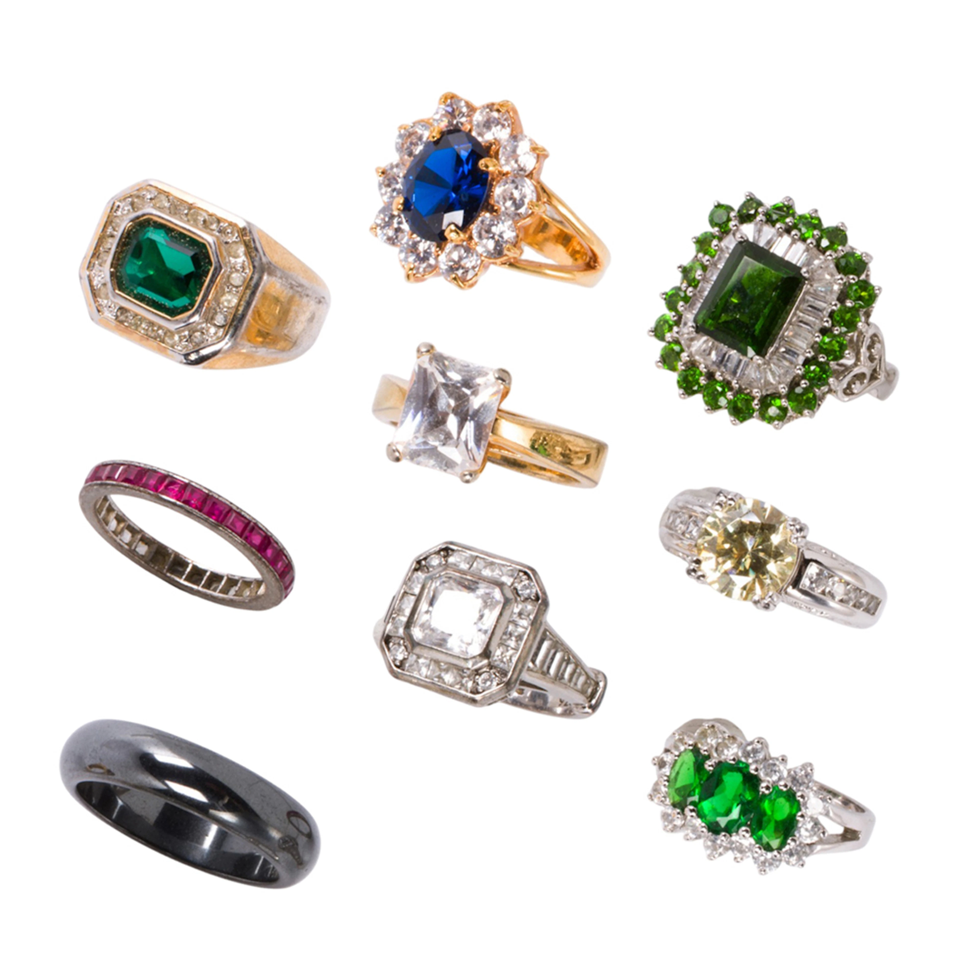 Seven costume rings