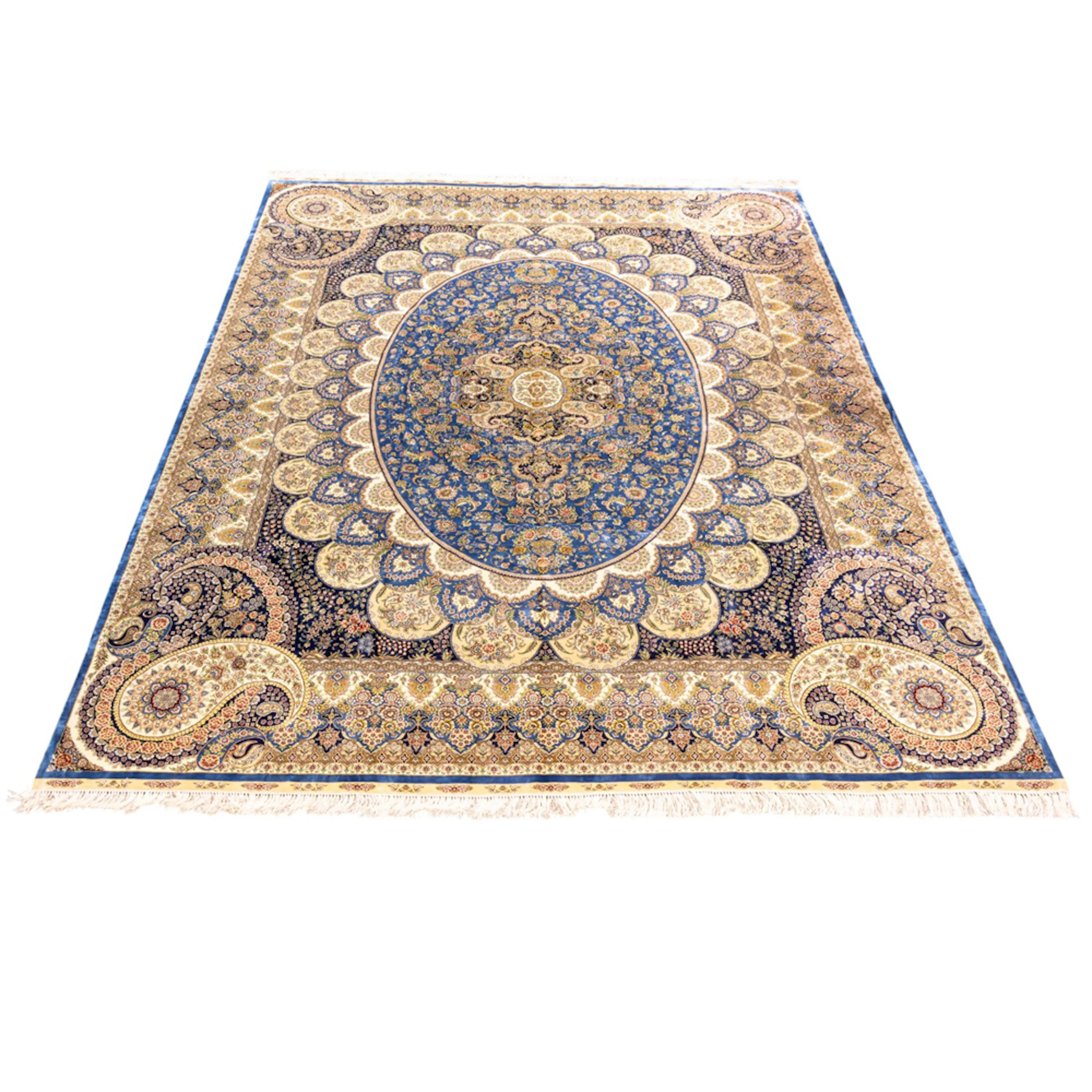 A Persian silk Tabriz carpet