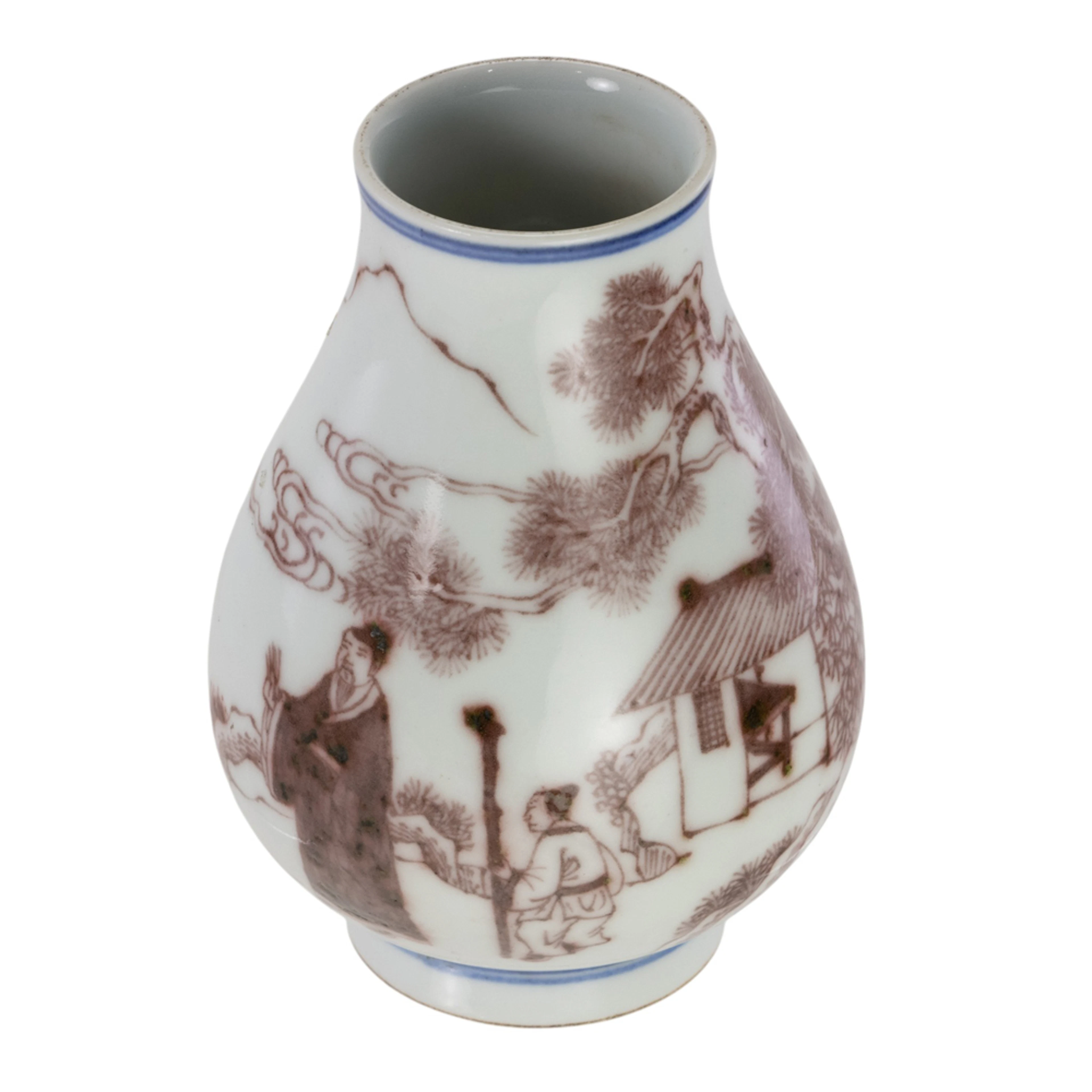 A Chinese underglaze copper red miniature vase