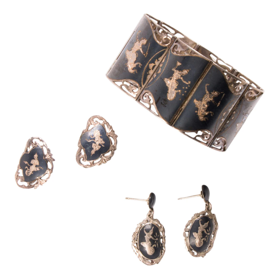 A group of Thai silver jewelry