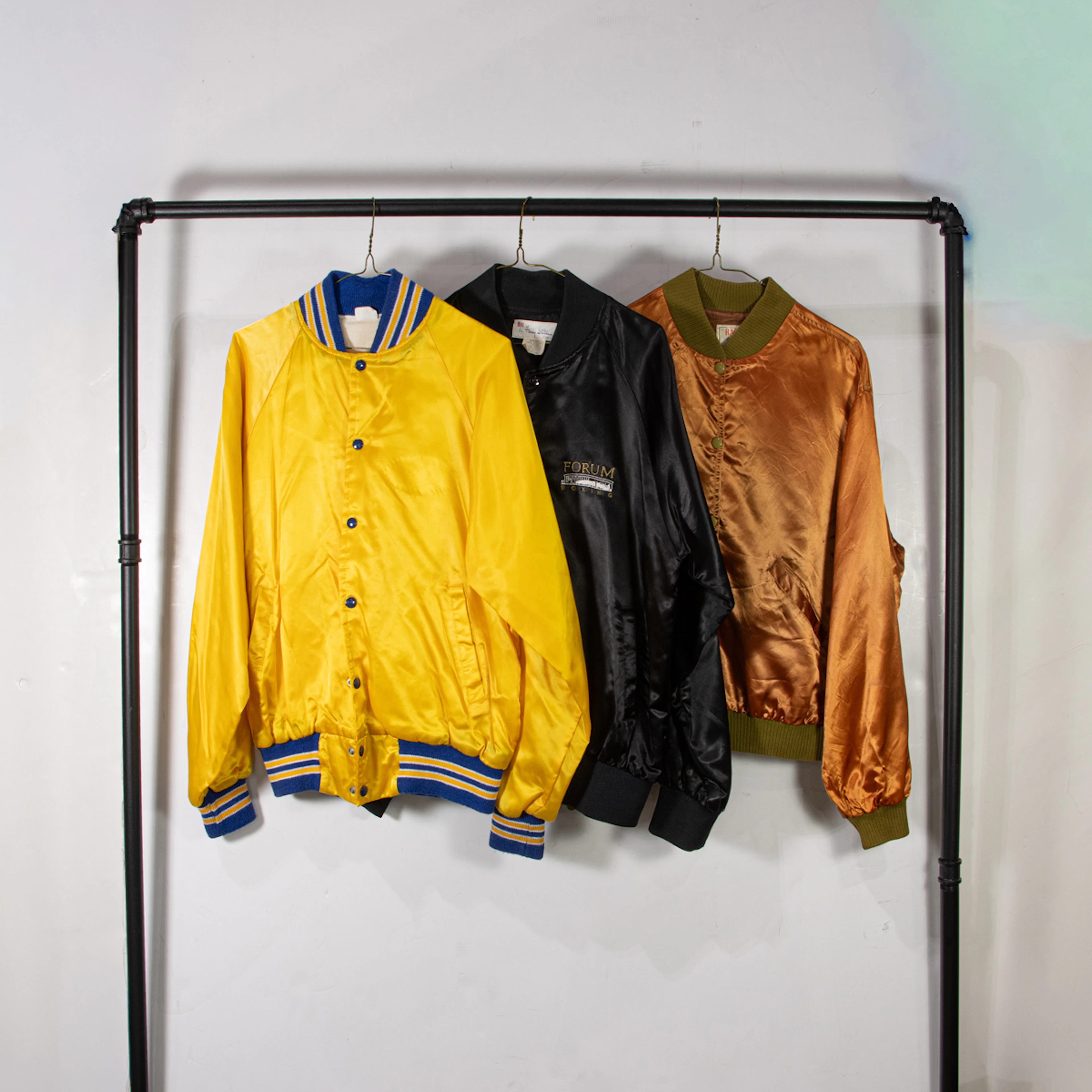 Three vintage satin jackets