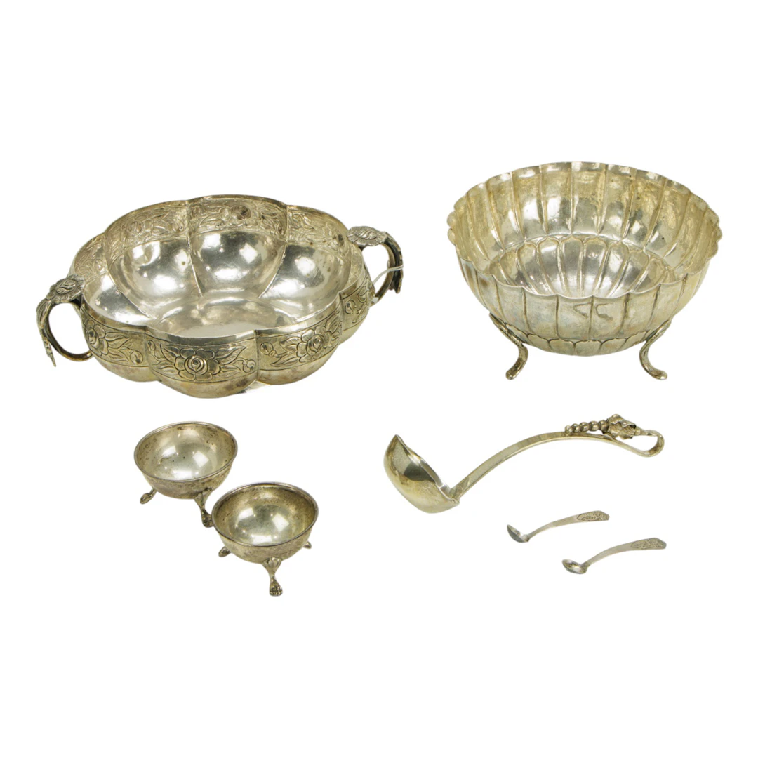 A group of Mexican silver items
