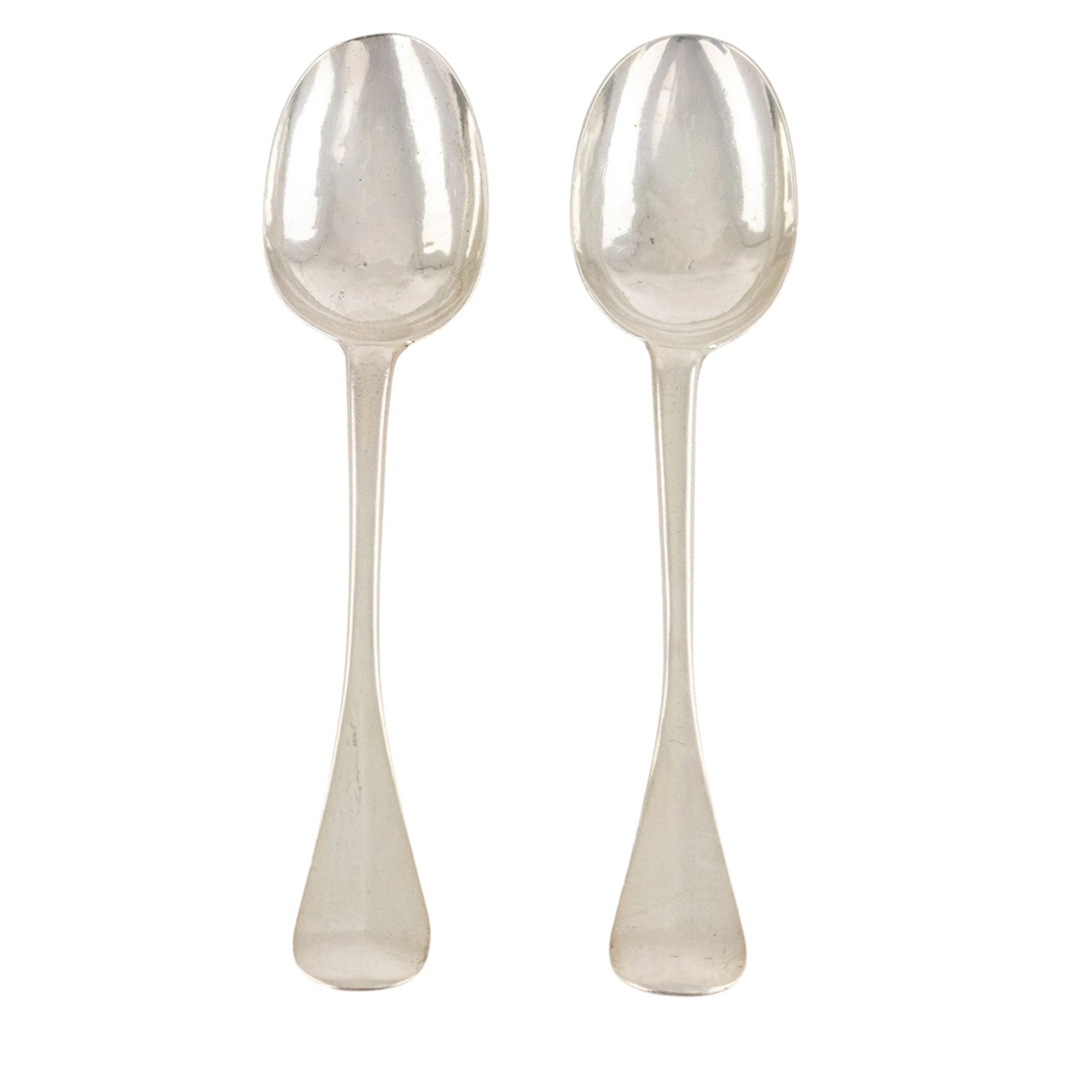 A pair of George I/George II silver tablespoons