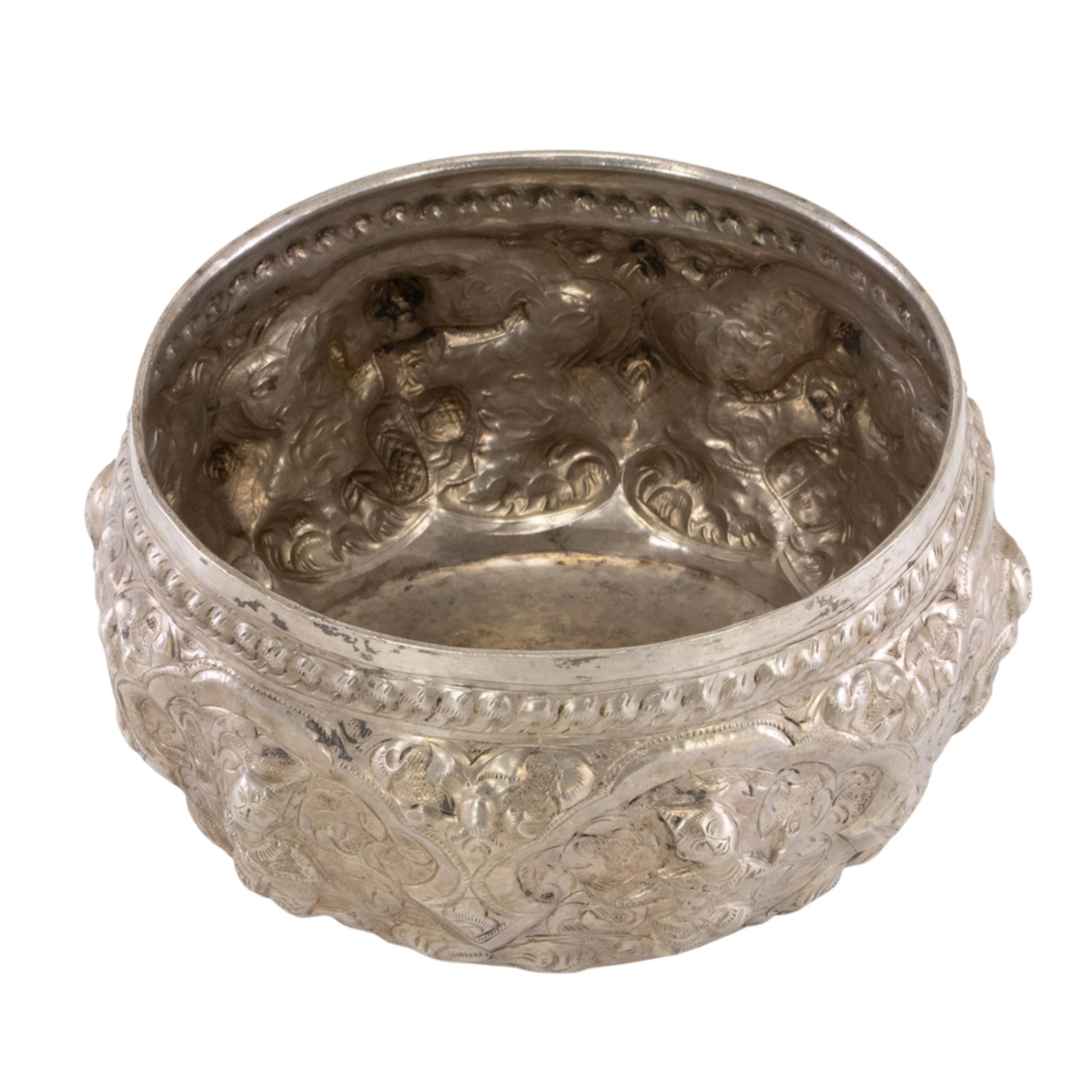 A Burmese silver bowl