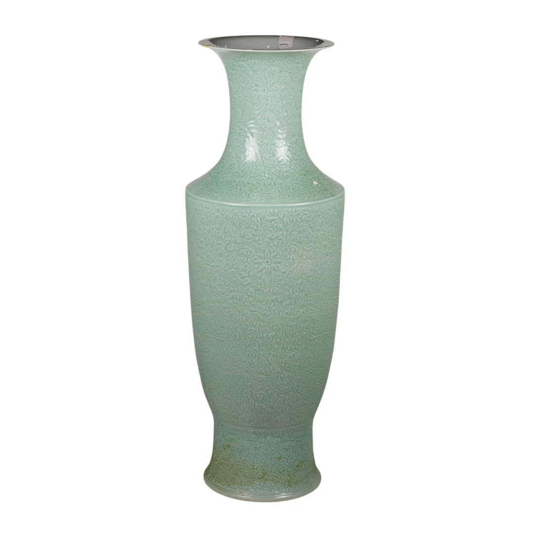 A large Chinese celadon glazed vase