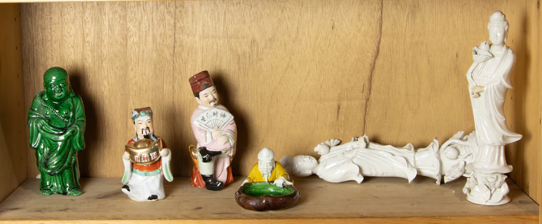(lot of 6) Chinese porcelain Buddhist and Daoist figures