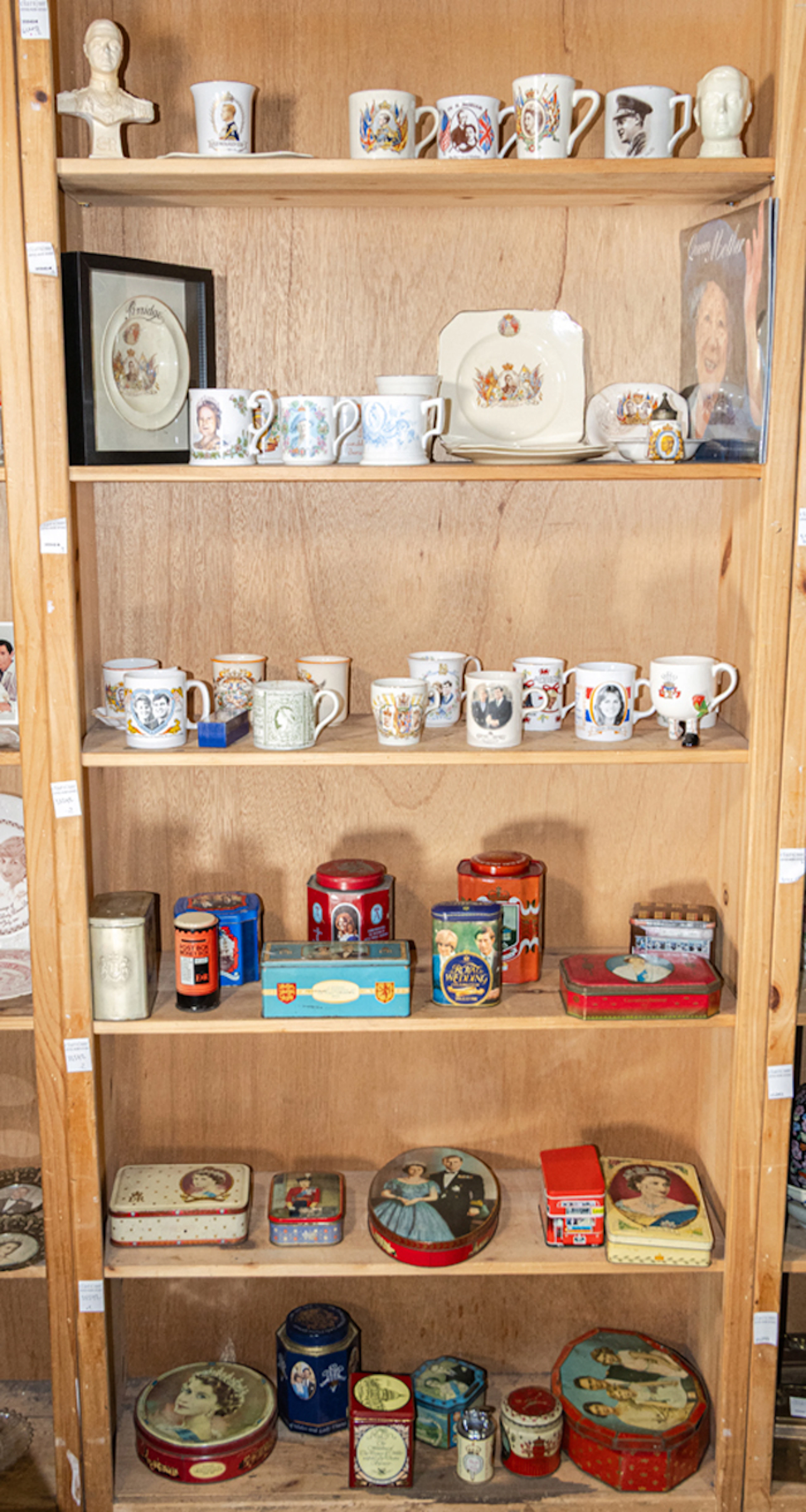 An assembled group of the British royal family memorabilia
