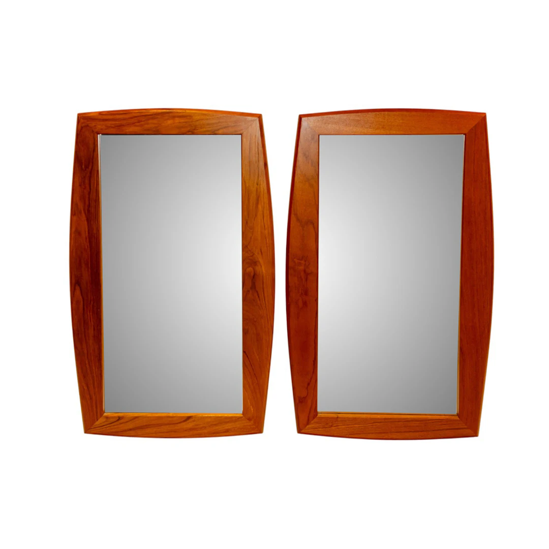 A pair of Danish Modern teak mirrors