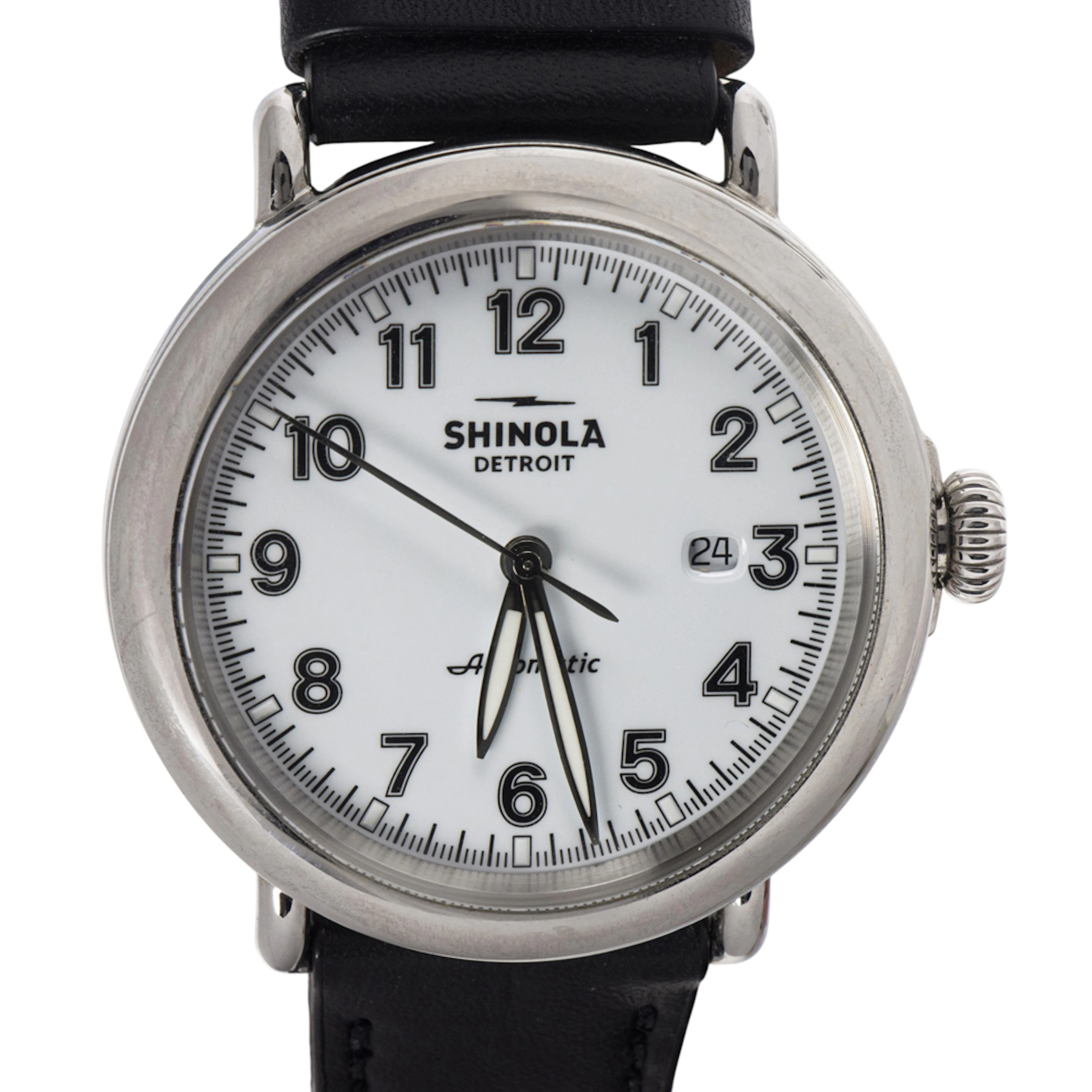 A Shinola stainless steel watch