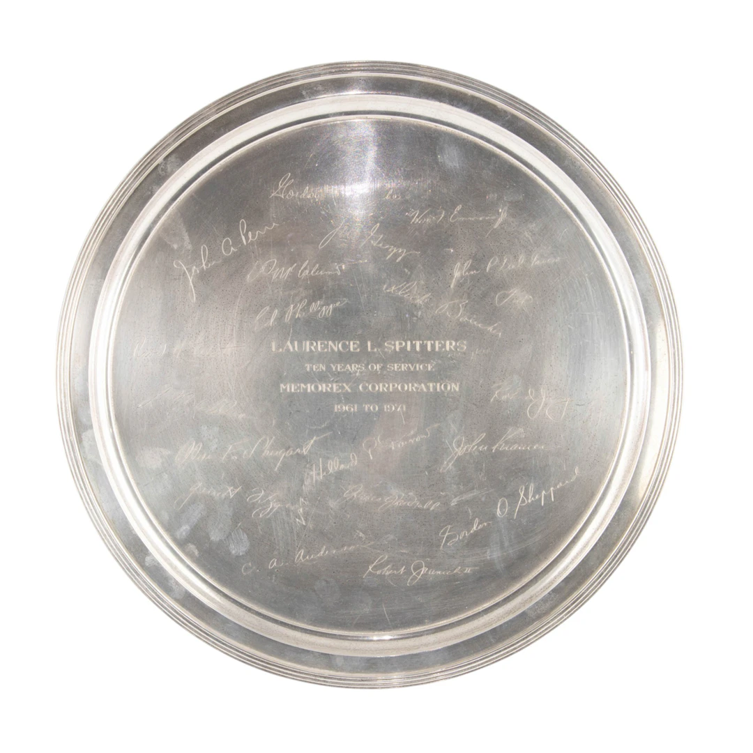 A sterling tray with presentation inscription, Tiffany & Co