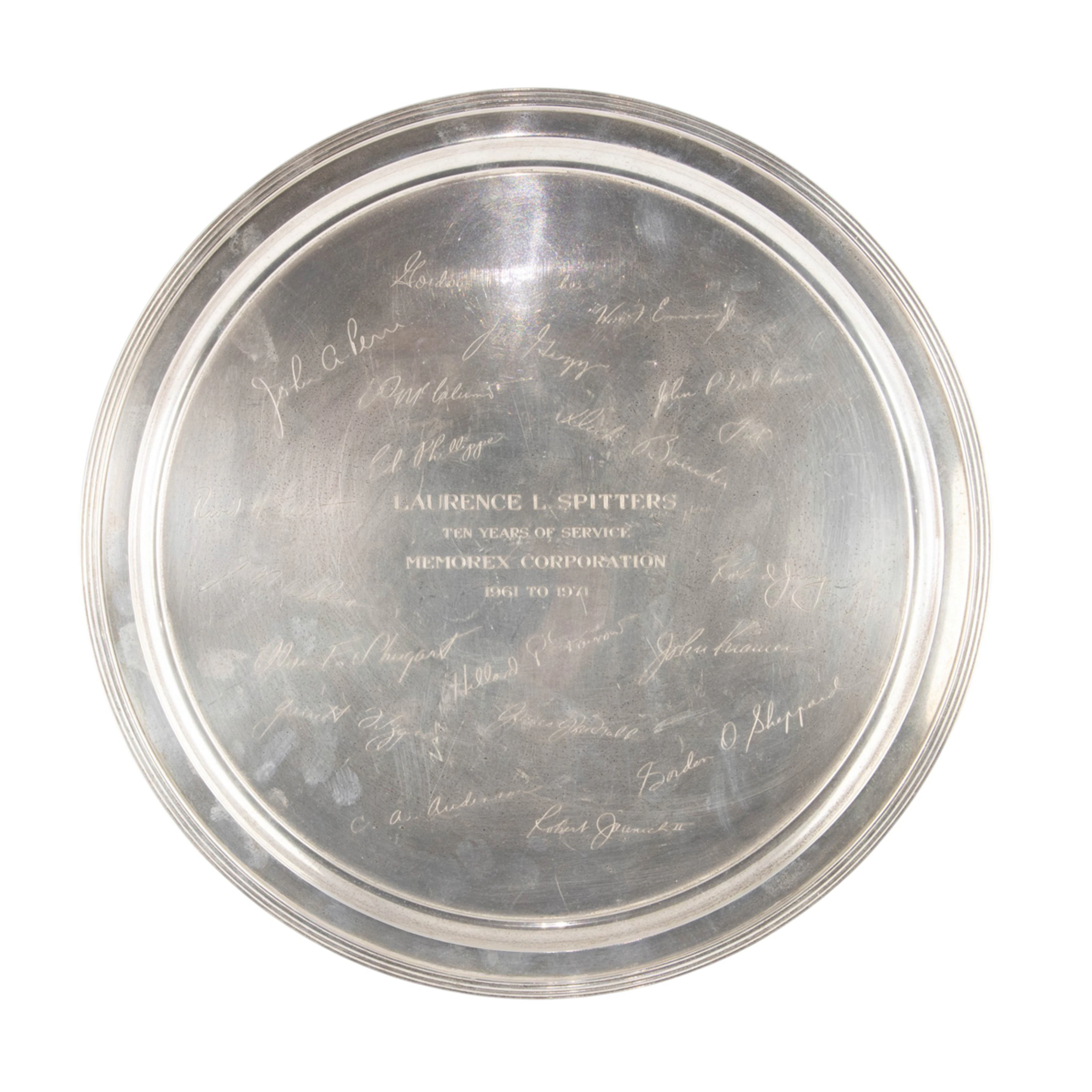 A sterling tray with presentation inscription, Tiffany & Co
