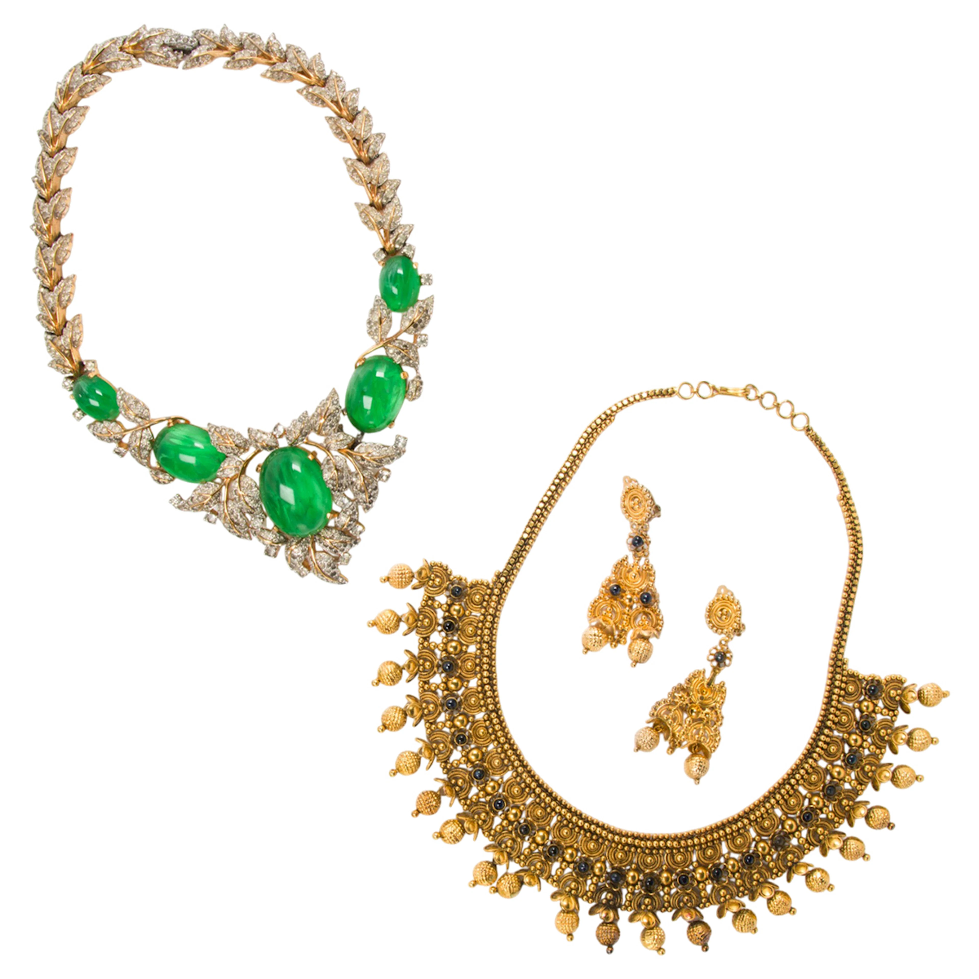 Two costume jewelry necklaces