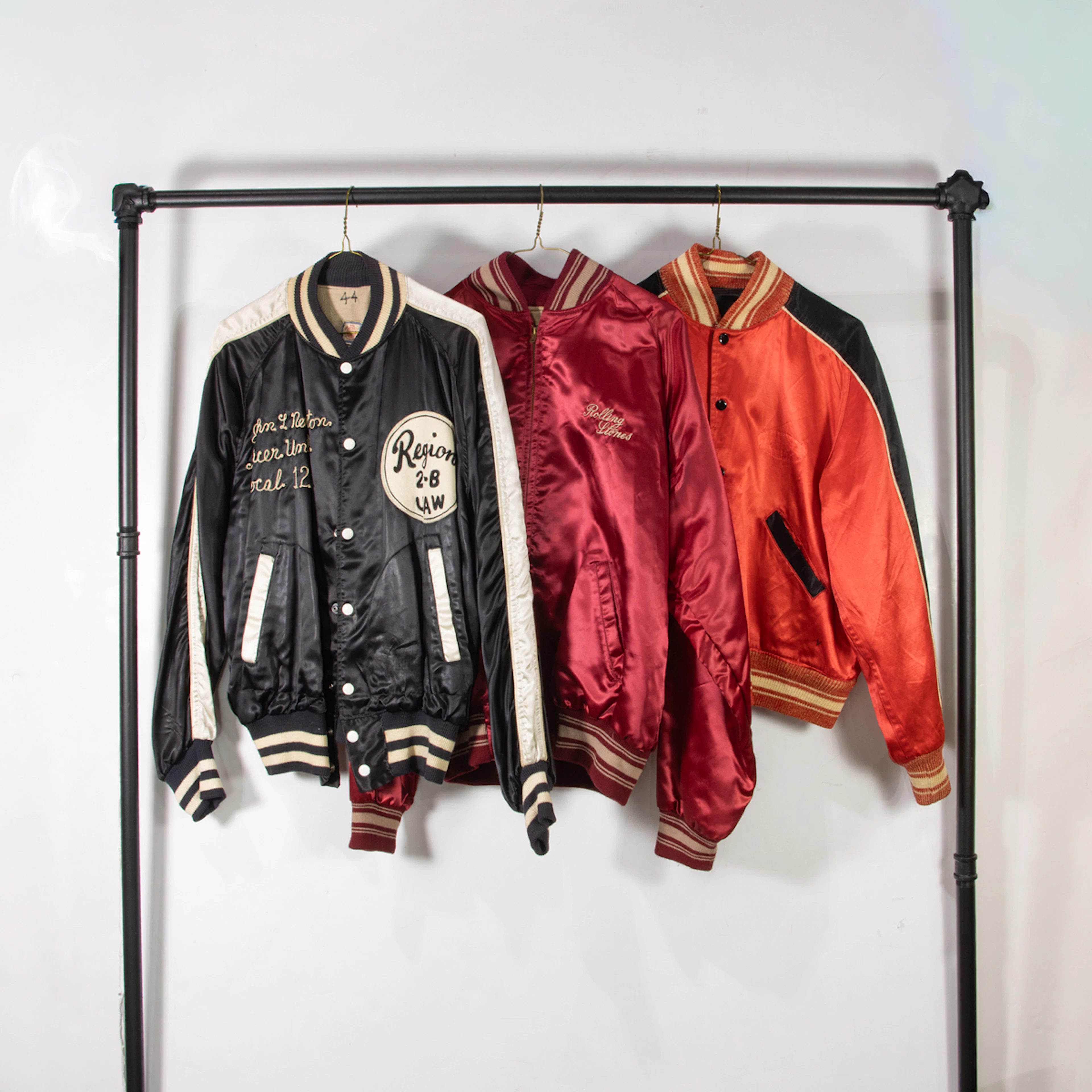 Three vintage satin jackets