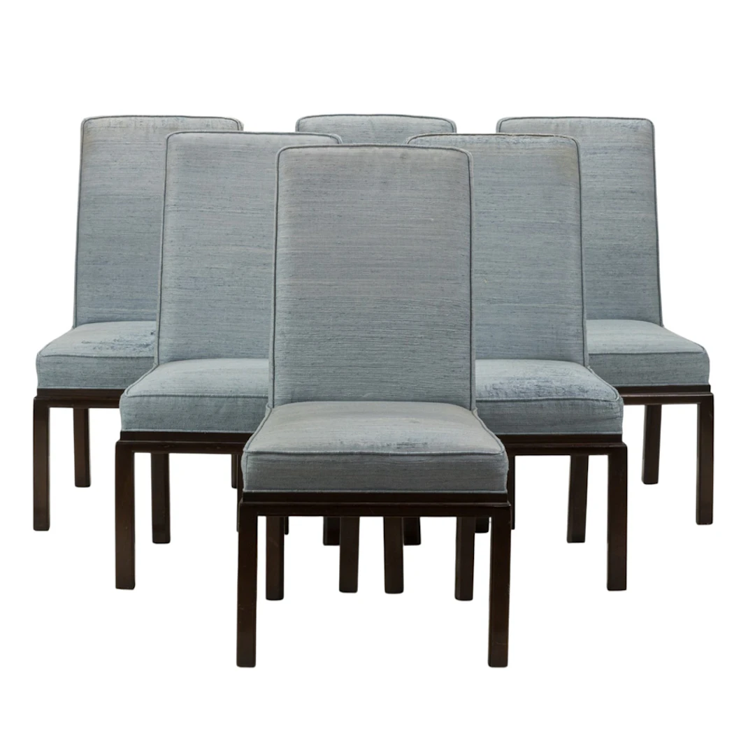 A set of six Baker Furniture Parsons dining chairs