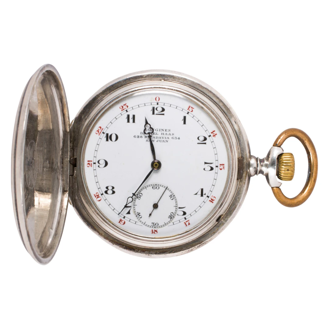 A Longines Grands Prix silver pocket watch