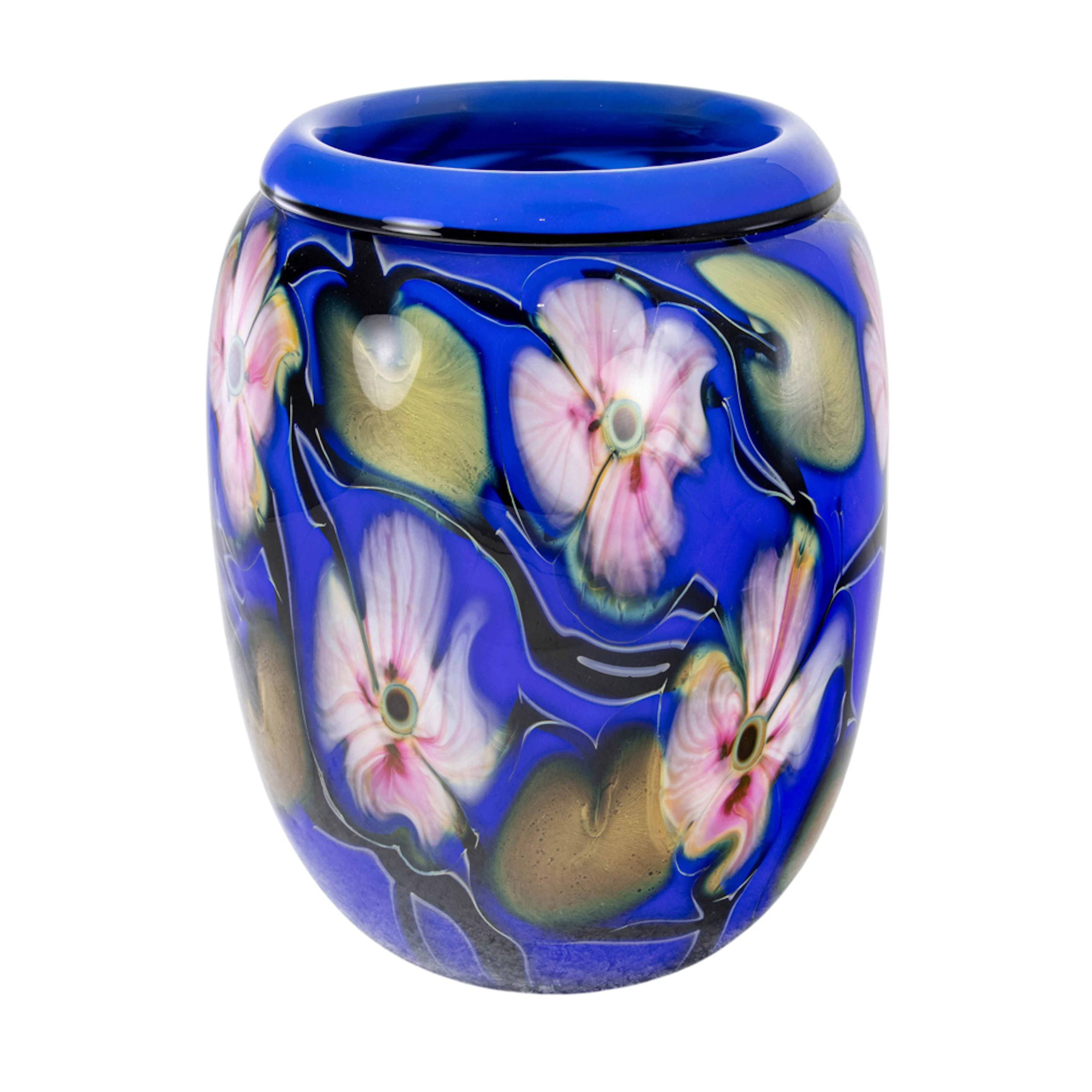 A large Charles Lotton art glass Multi-Flora vase
