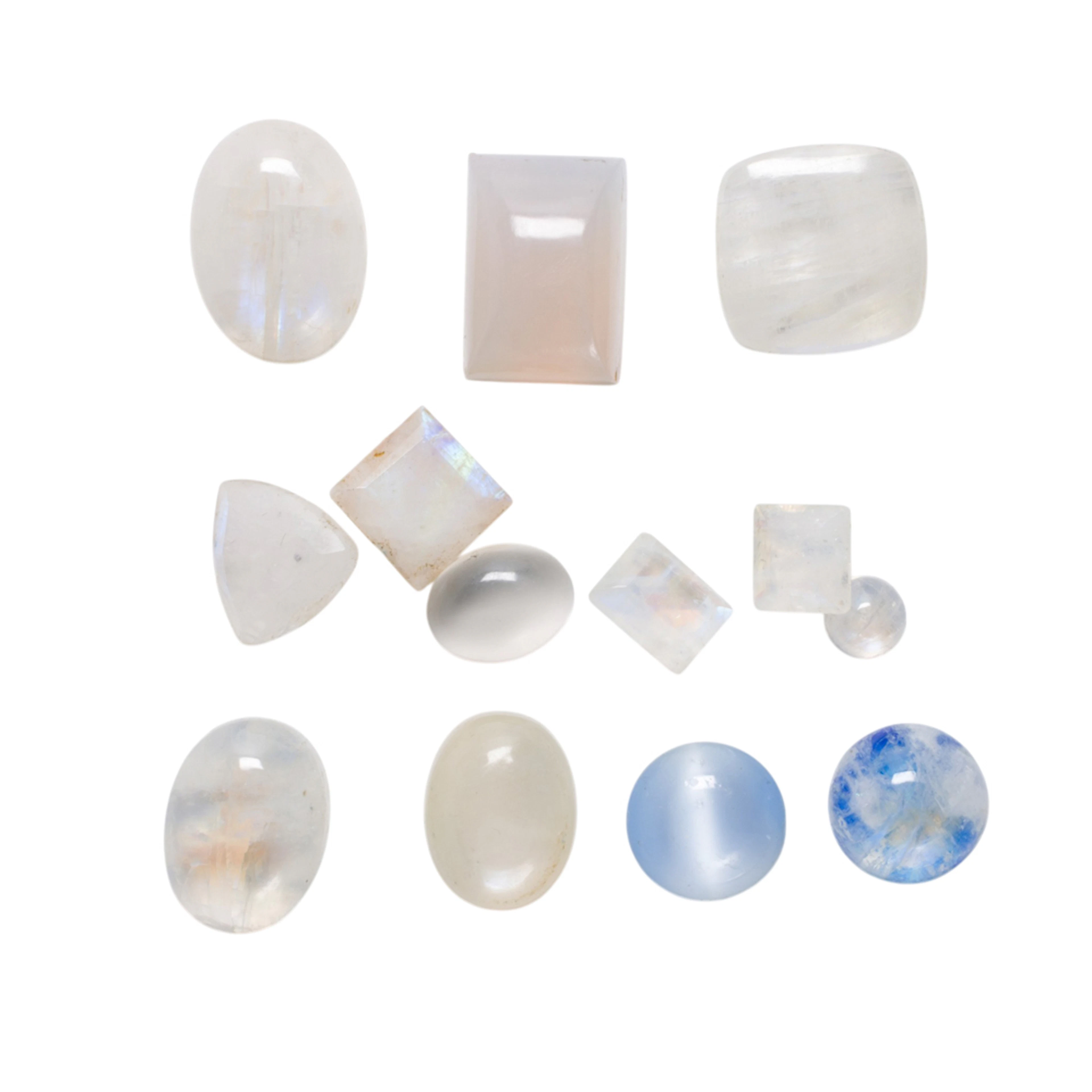 A group of unmounted moonstone cabochons