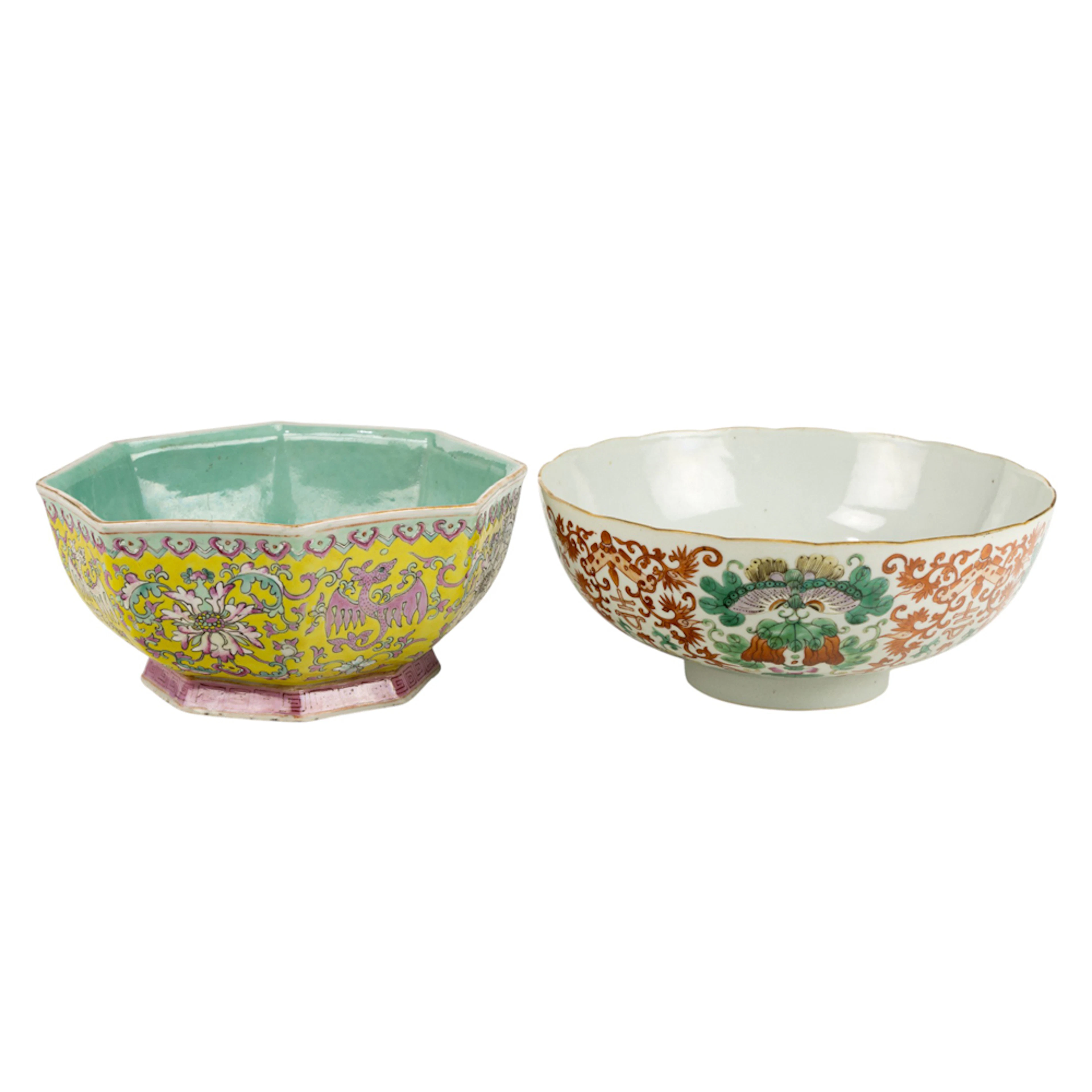 (lot of 2) Chinese famille rose bowls