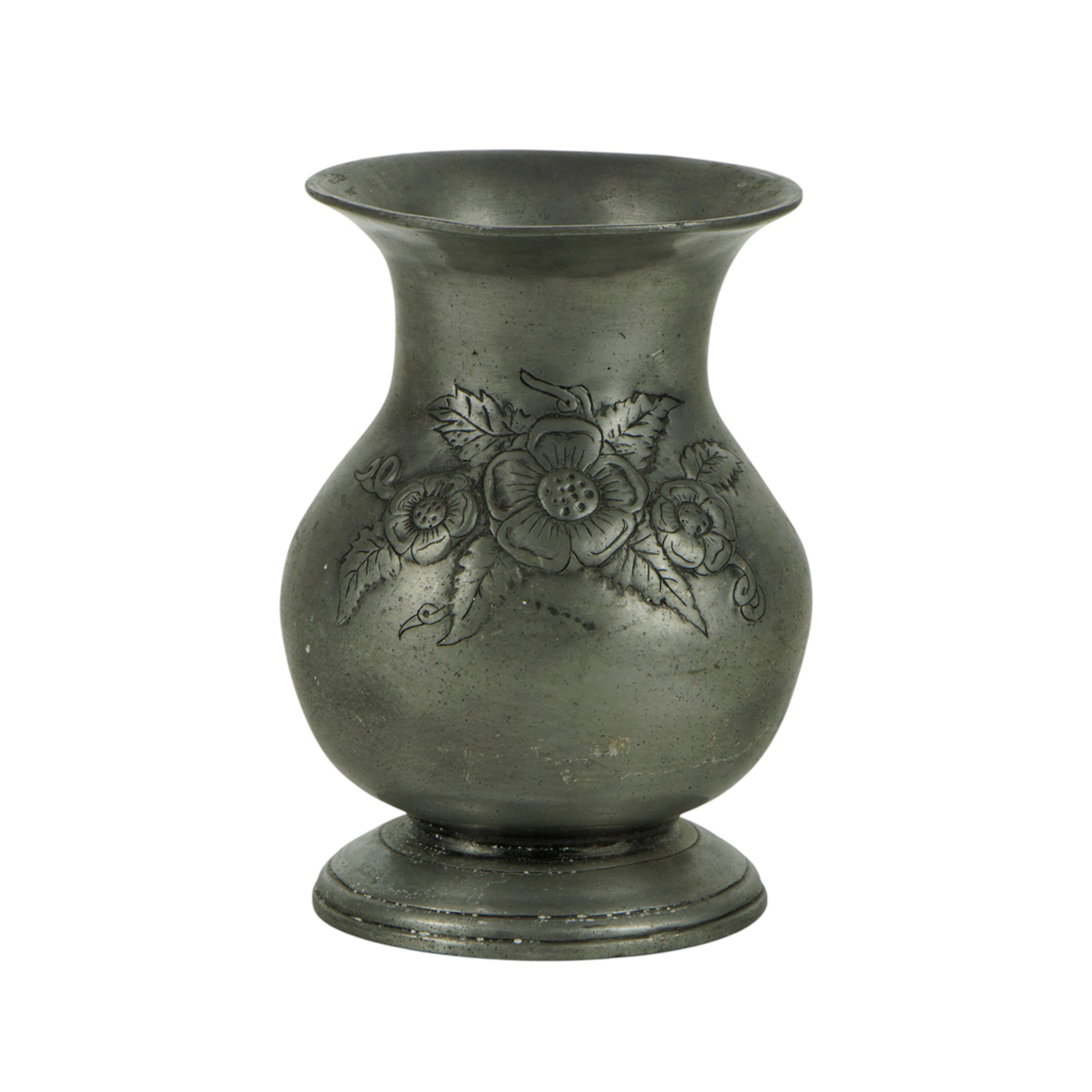 A French pewter baluster vessel