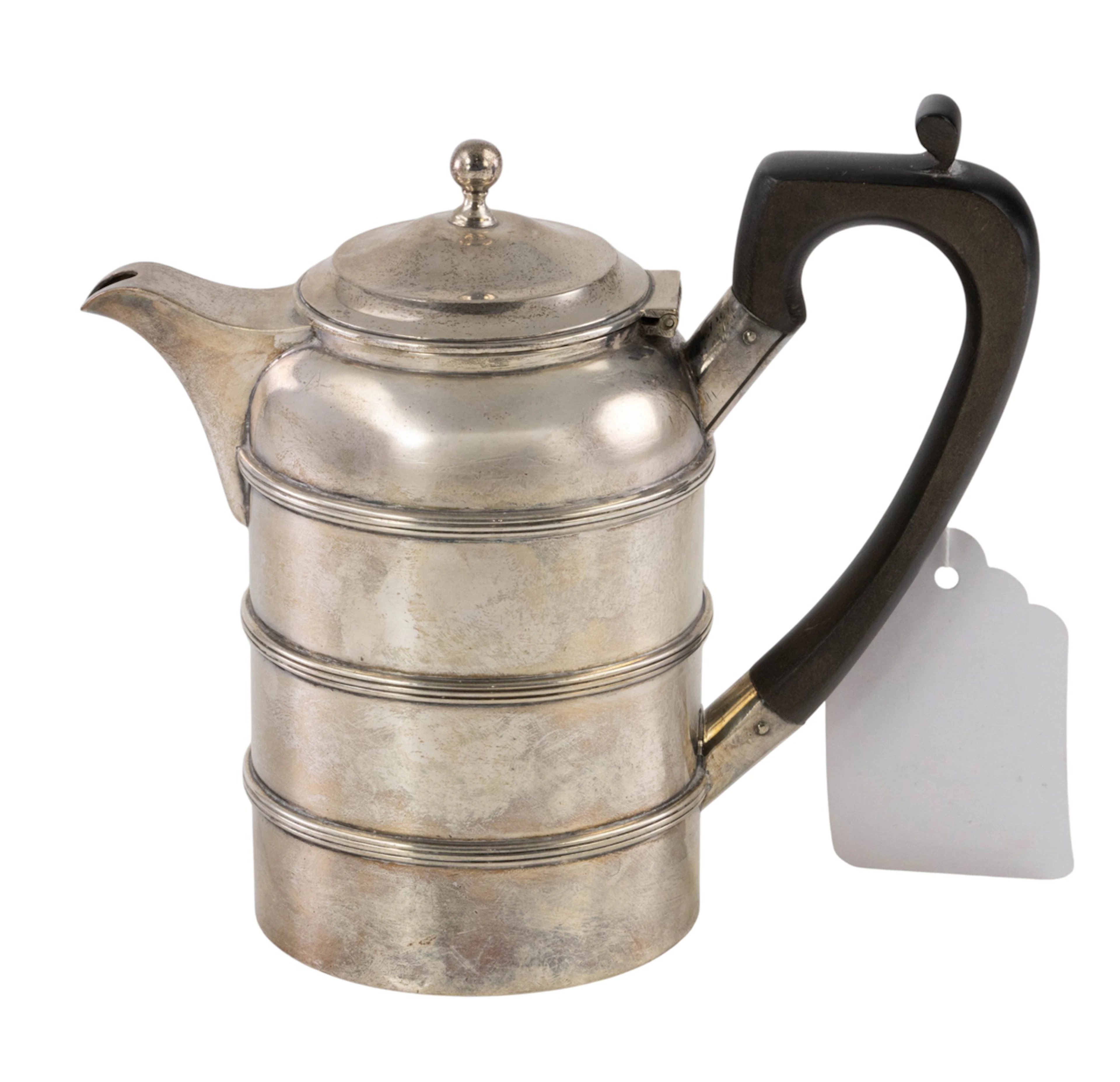 A late Victorian silver hot water jug, Charles Stuart Harris, London, 1899