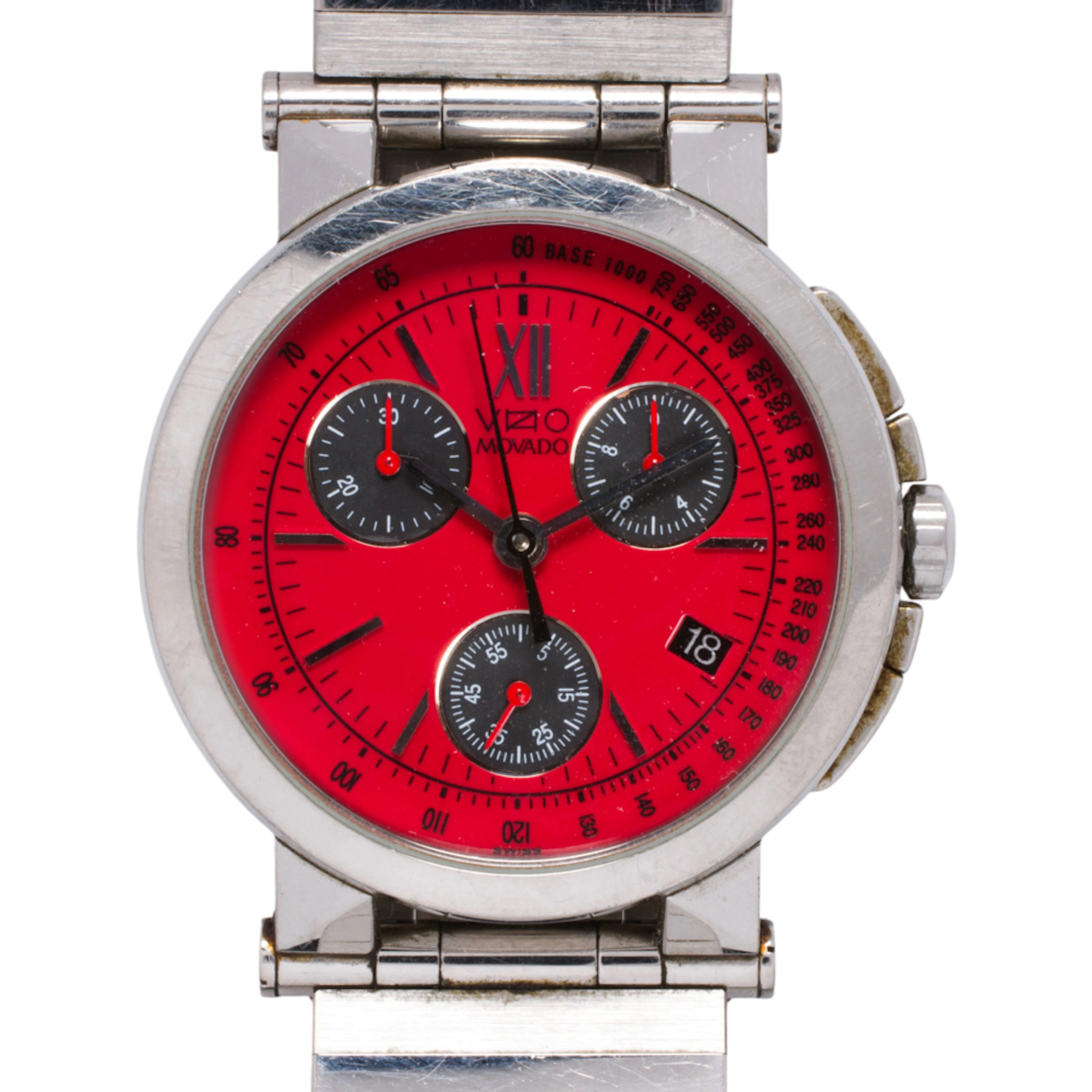 A Movado Vizio chronograph stainless steel watch