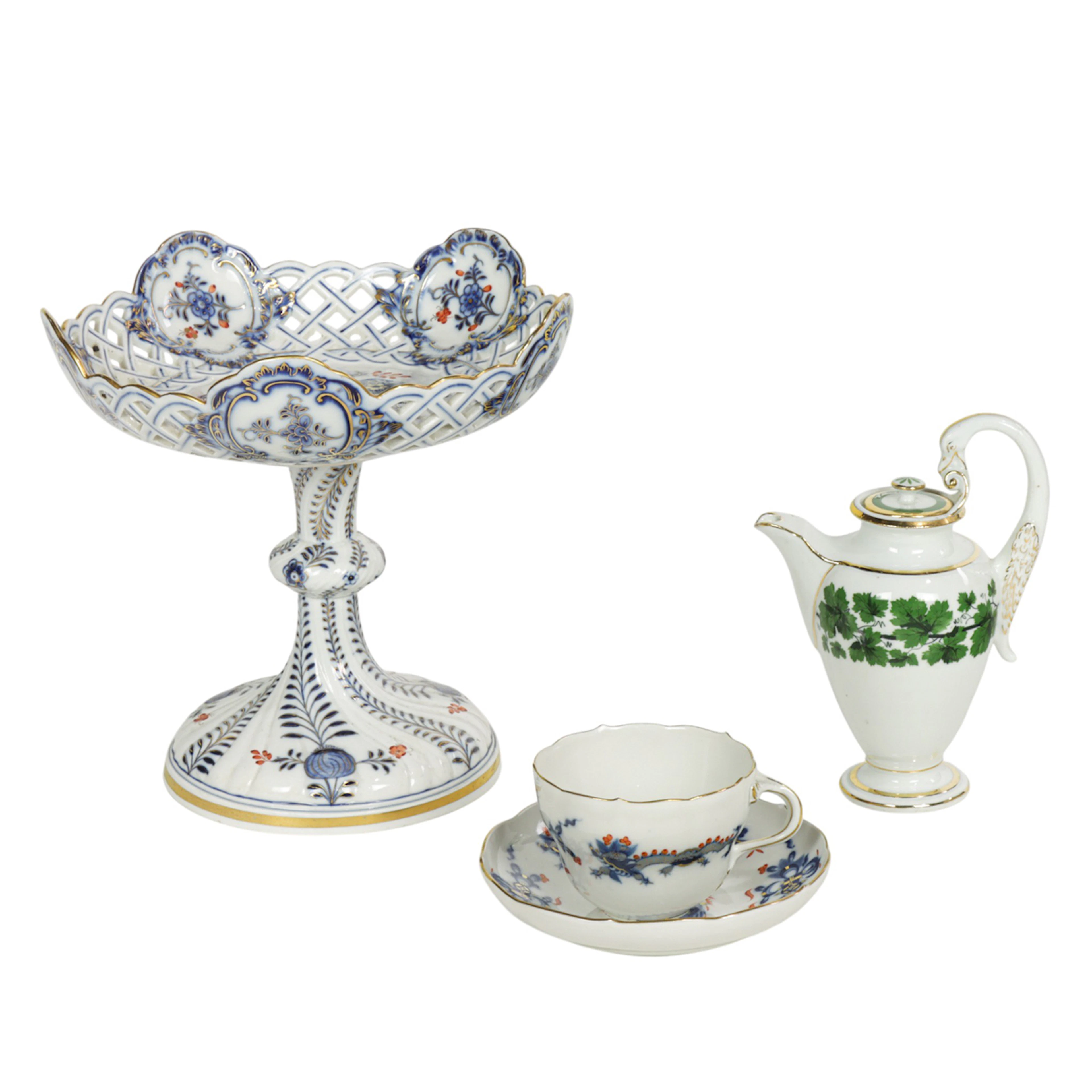 A group of Meissen porcelain