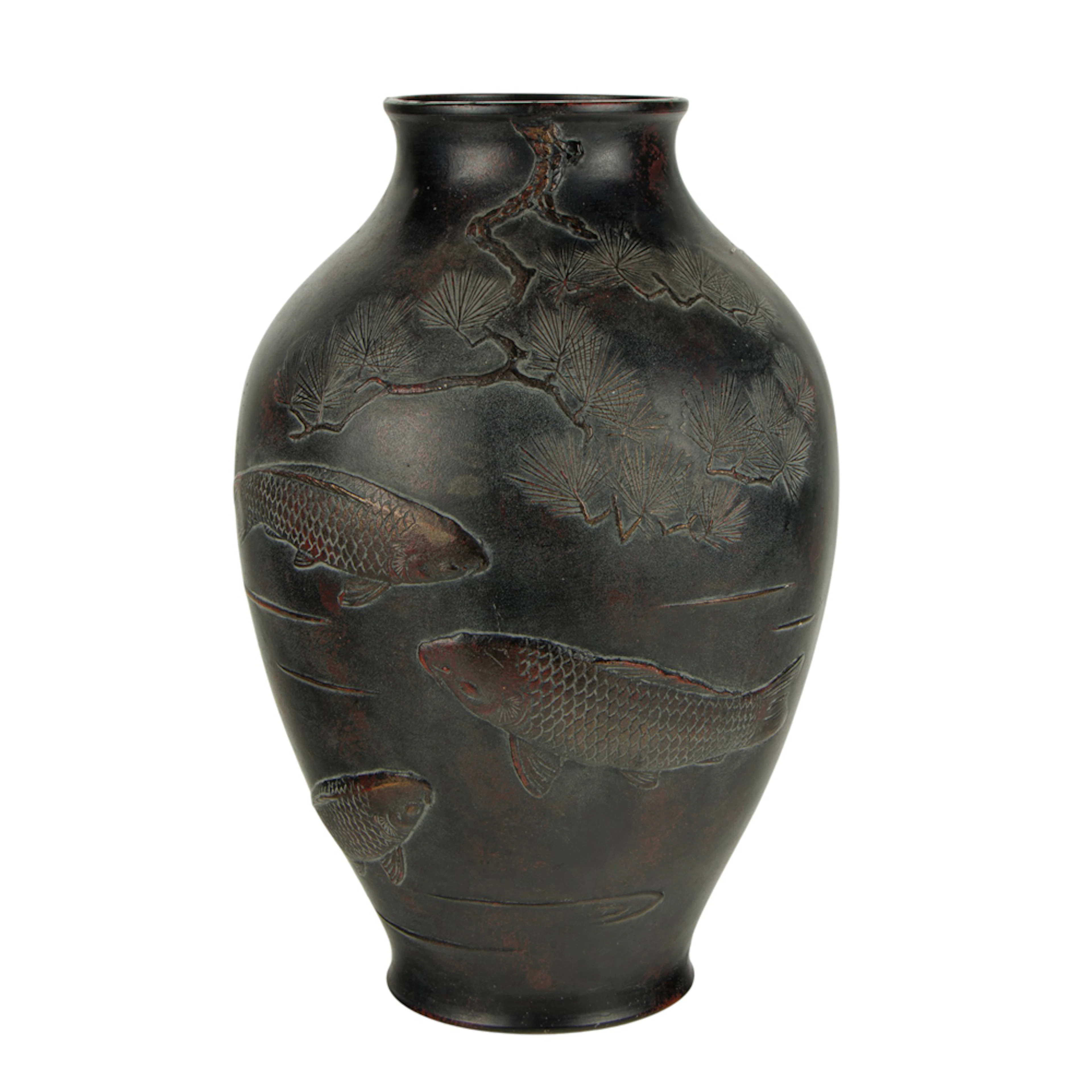 A Japanese bronze vase