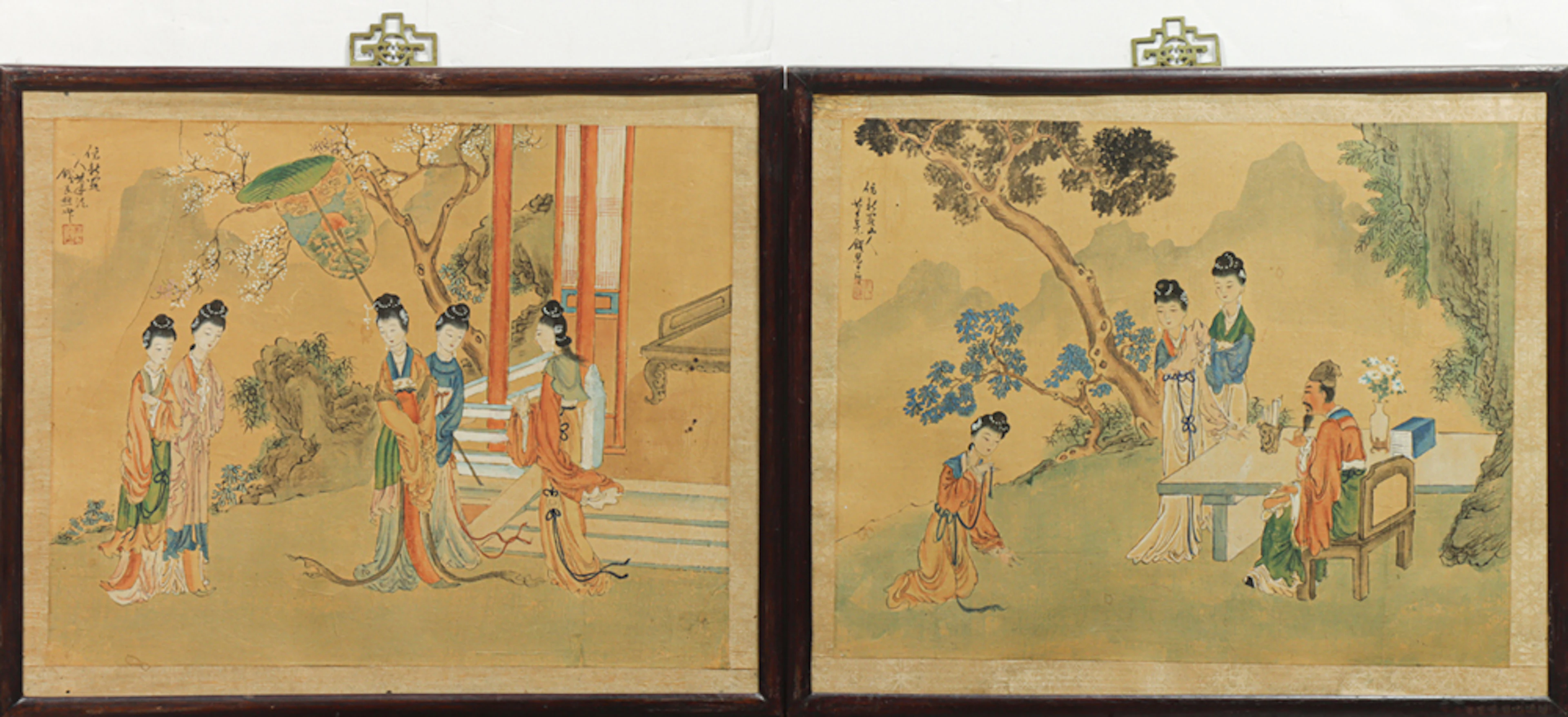 (lot of 2) Chinese watercolor paintings