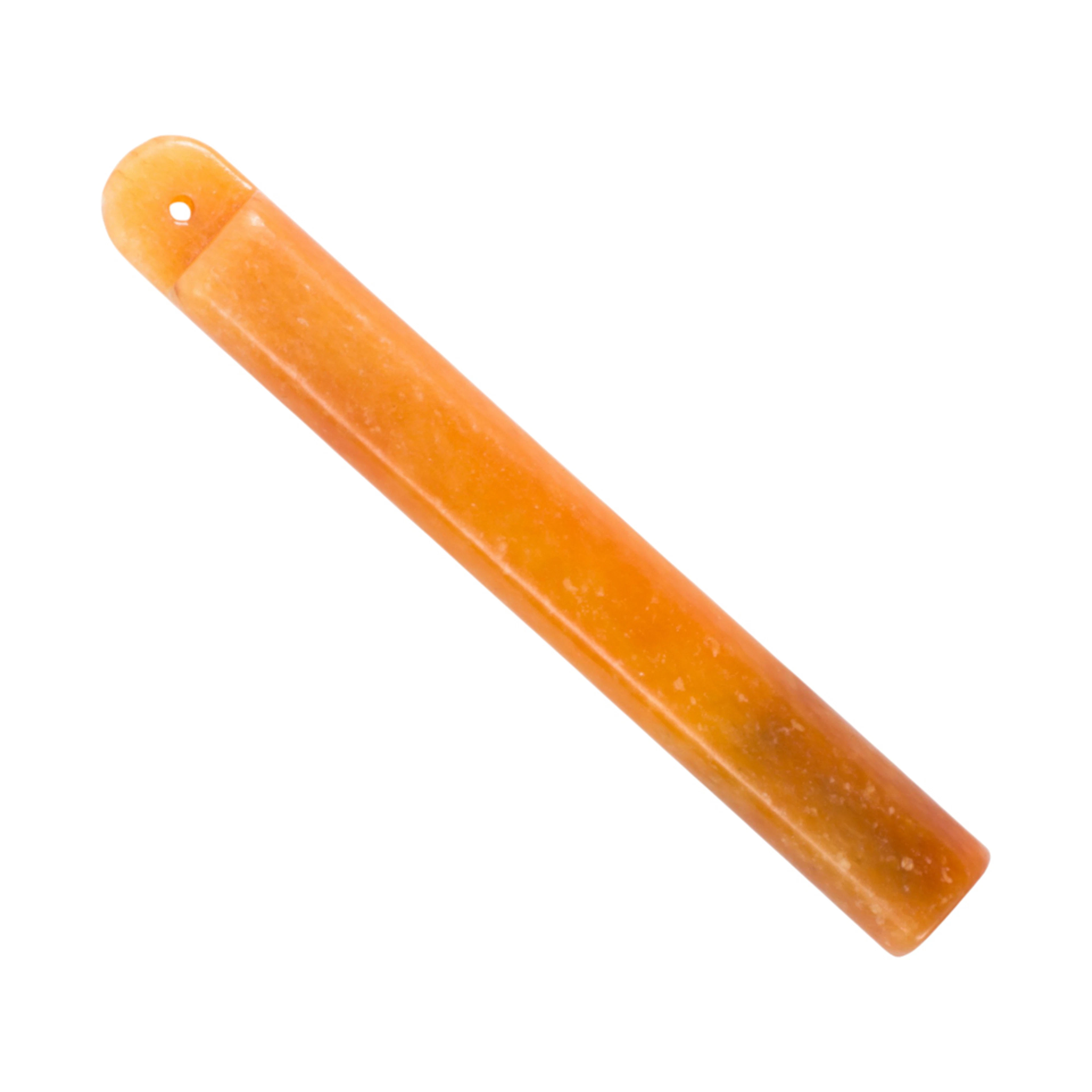 A Chinese yellow jade plume holder
