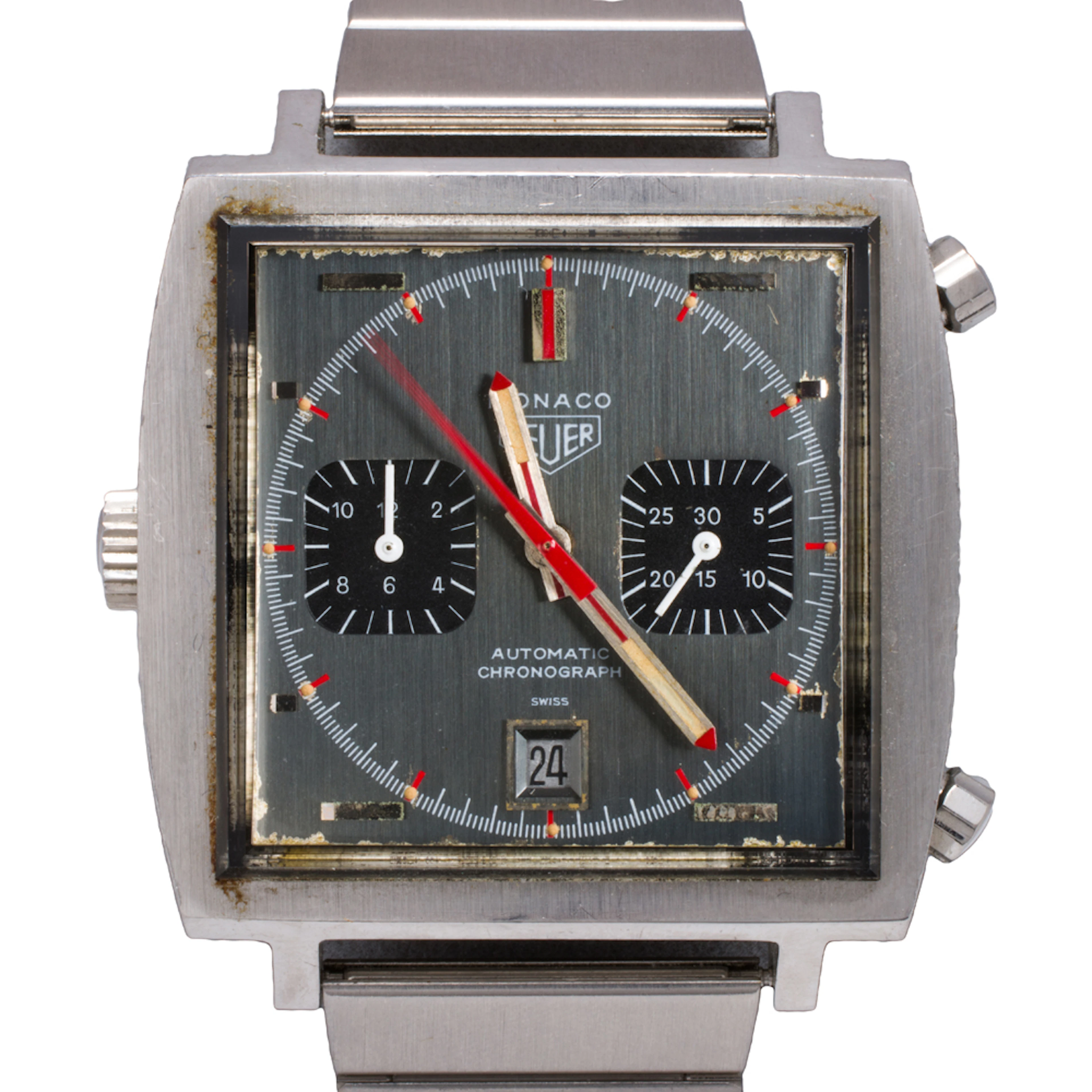 A Heuer Monaco stainless steel watch
