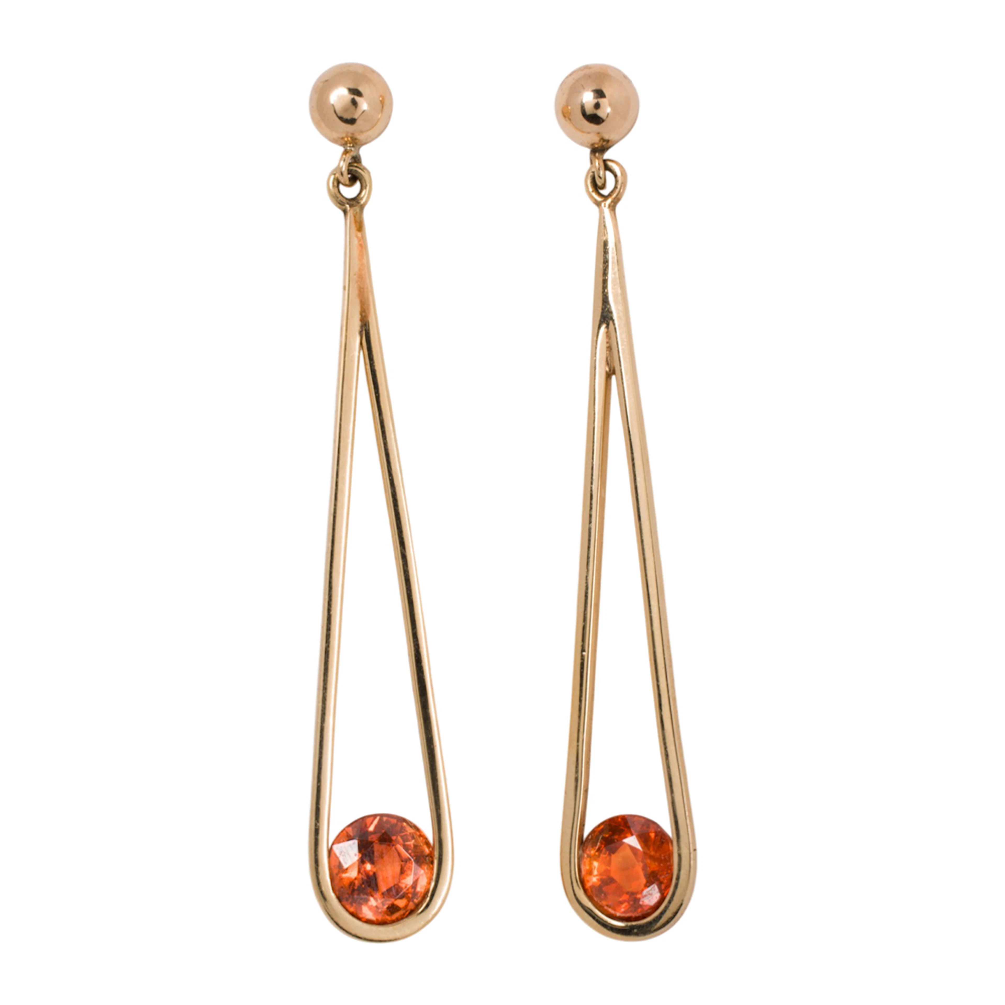 A pair of citrine and 18k gold earrings