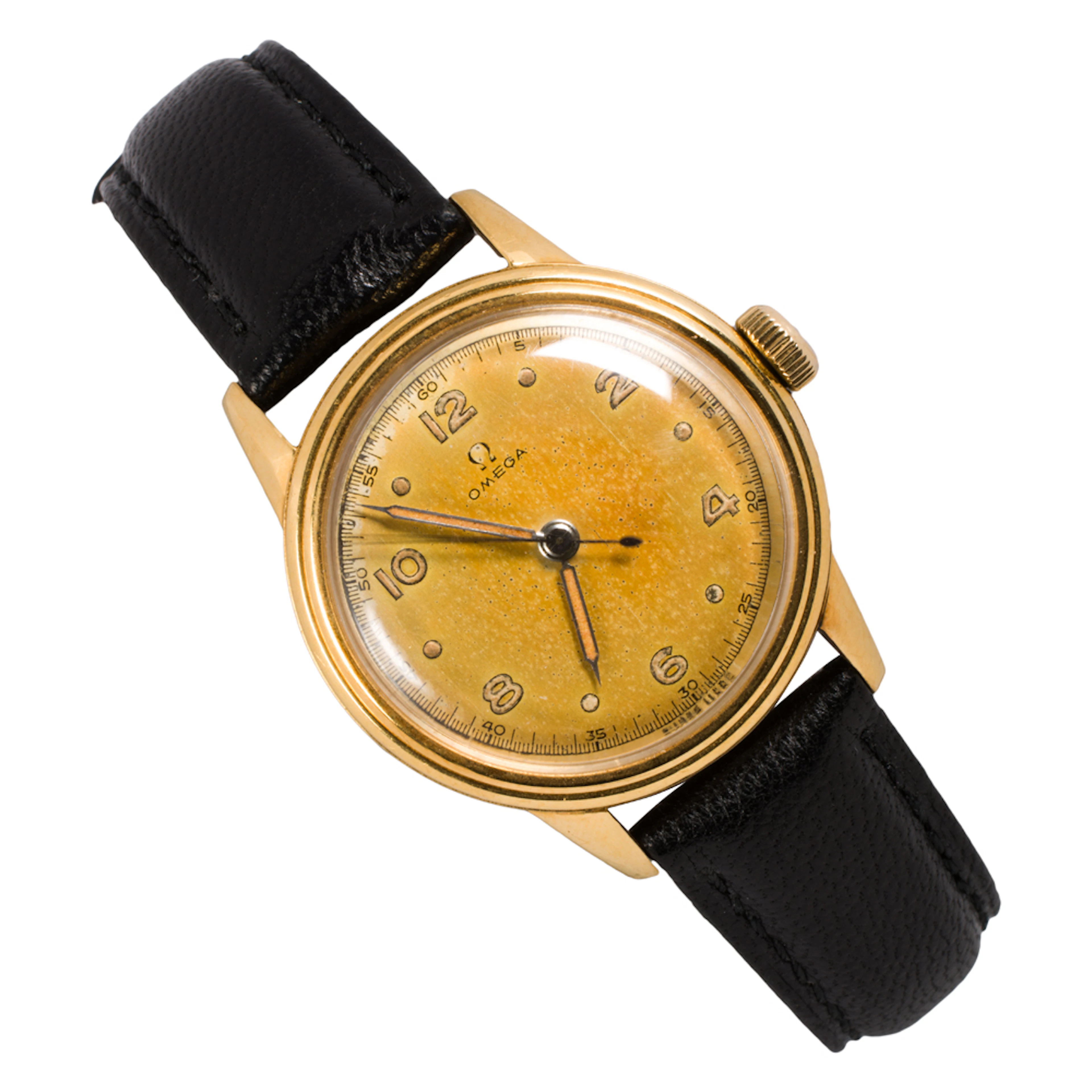 An Omega 18k gold wristwatch circa 1950s