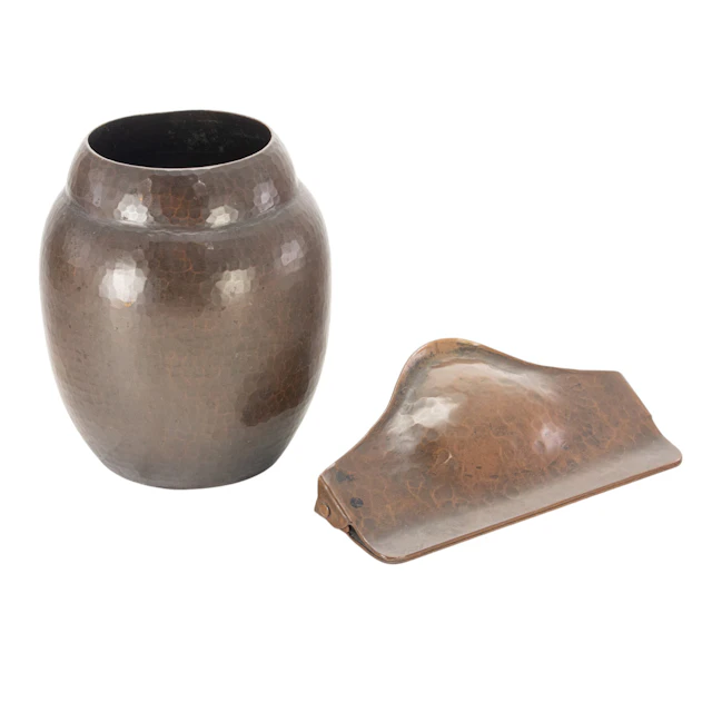 A Dirk van Erp copper vase and paper clip