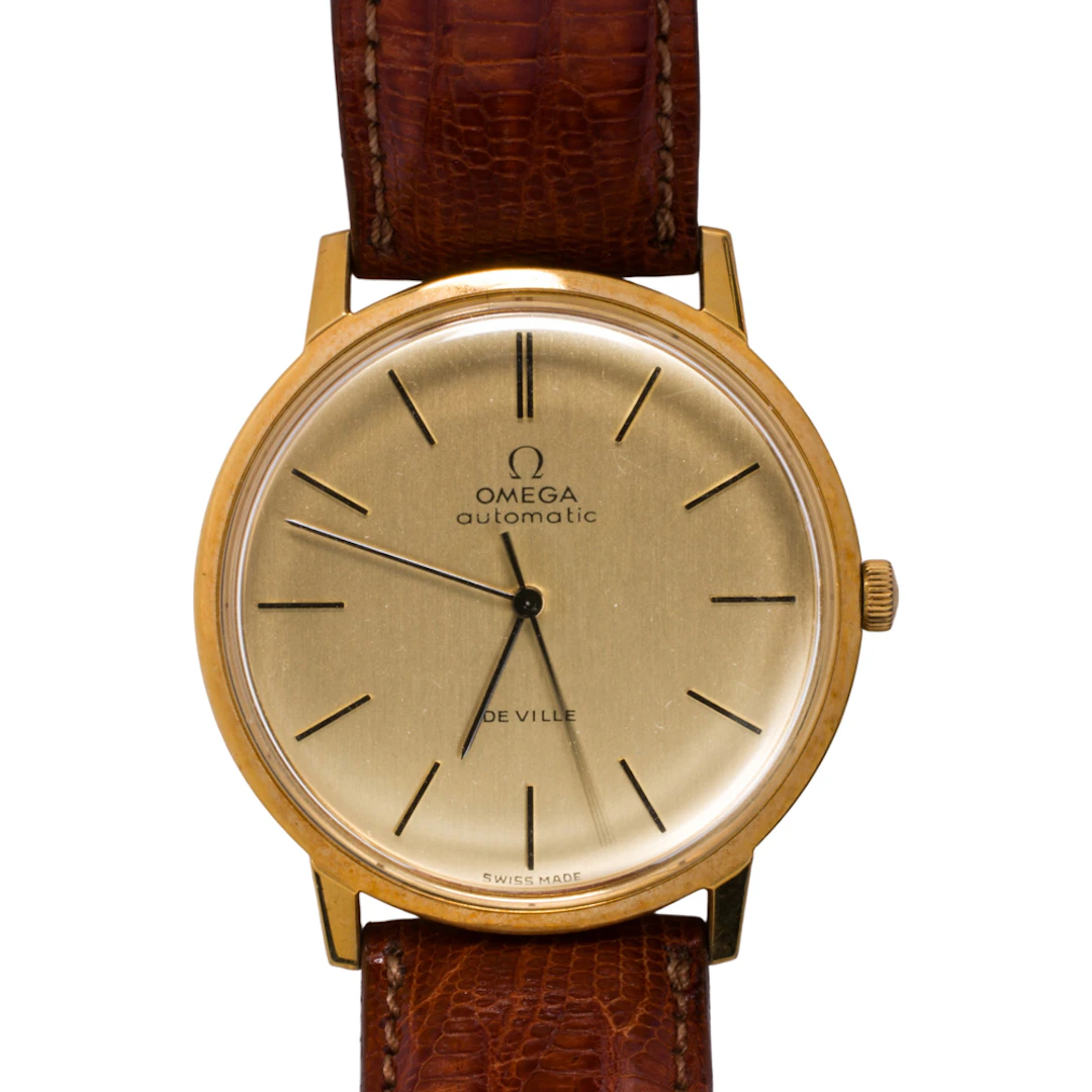 An Omega Deville gold-tone watch