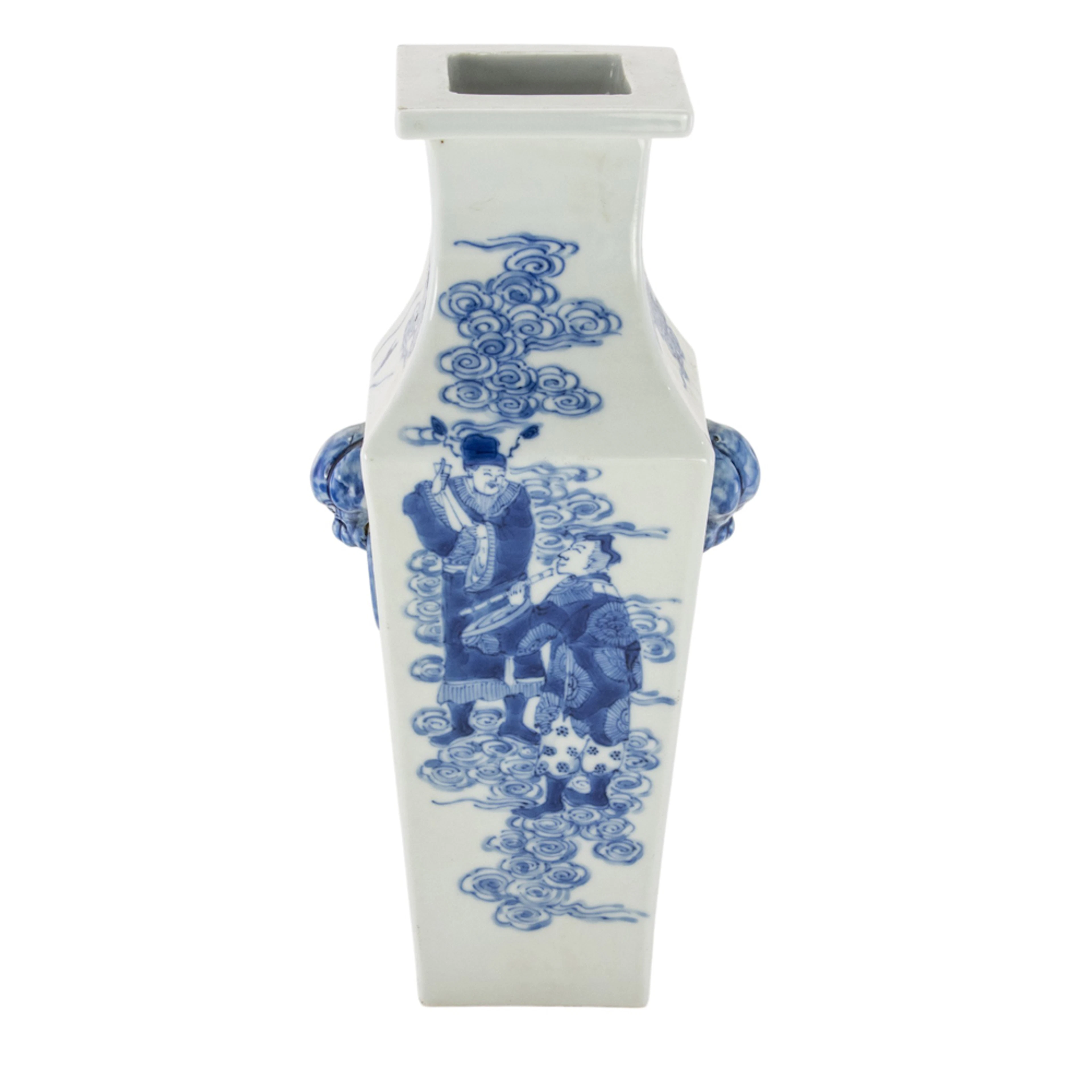 A Chinese blue and white square-form vase