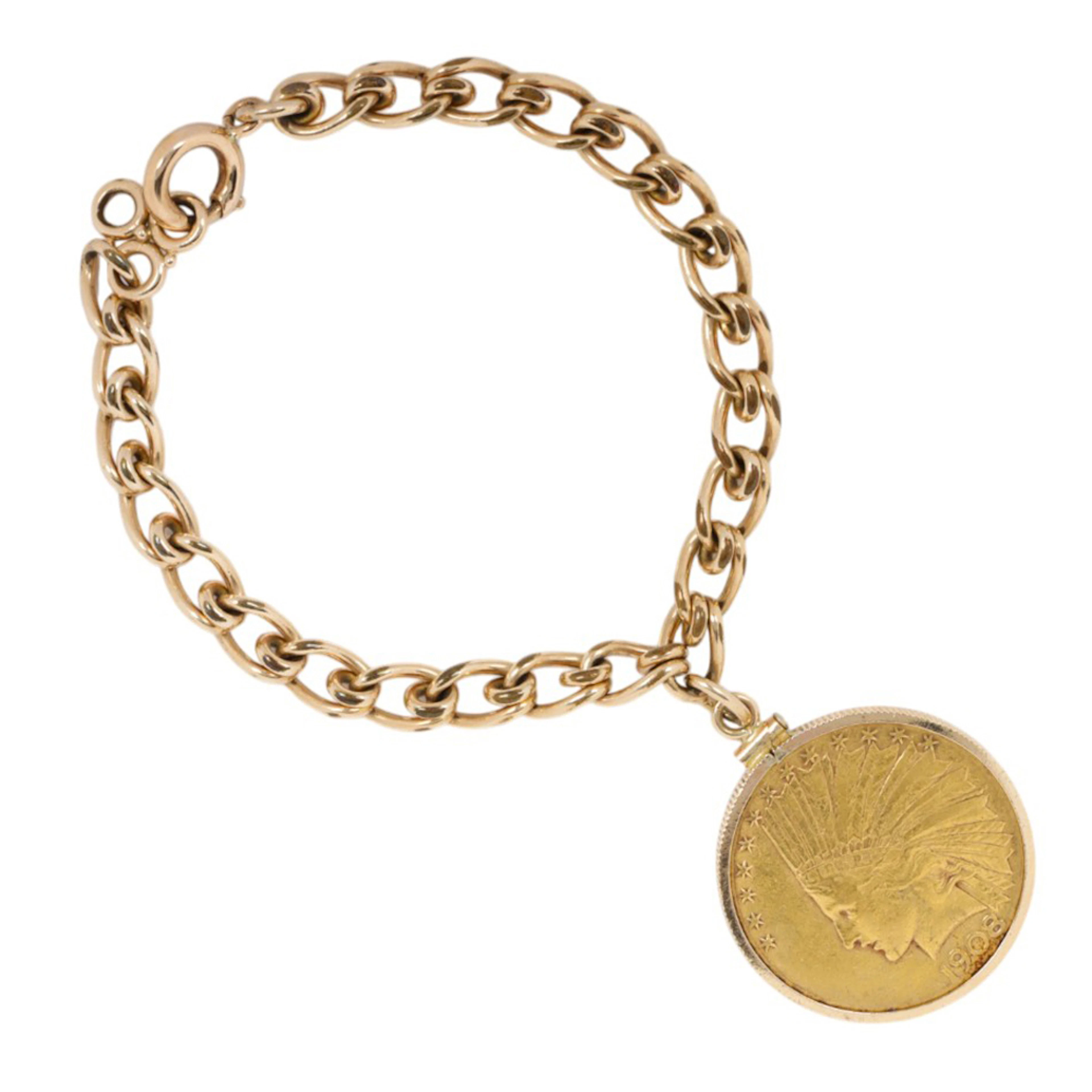 A gold coin bracelet