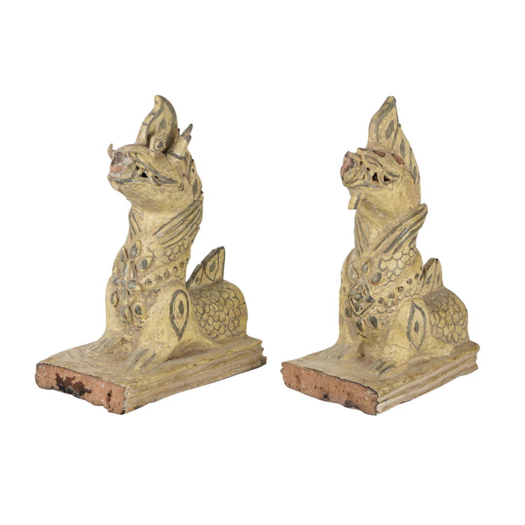 (lot of 2) Thai Sukhothai style Markara roof finials