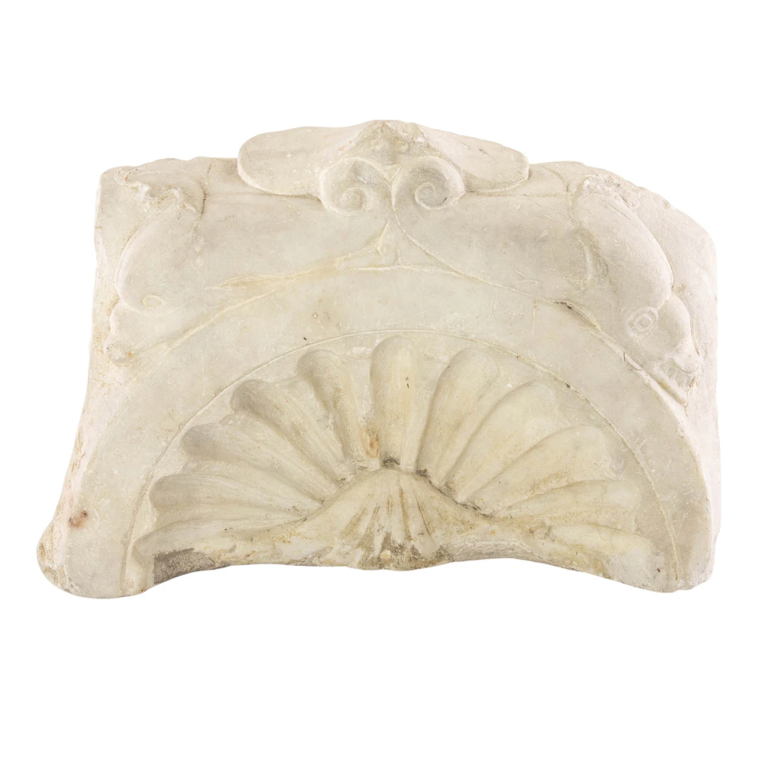 A Greek or Hellenistic style carved marble grave stele fragment