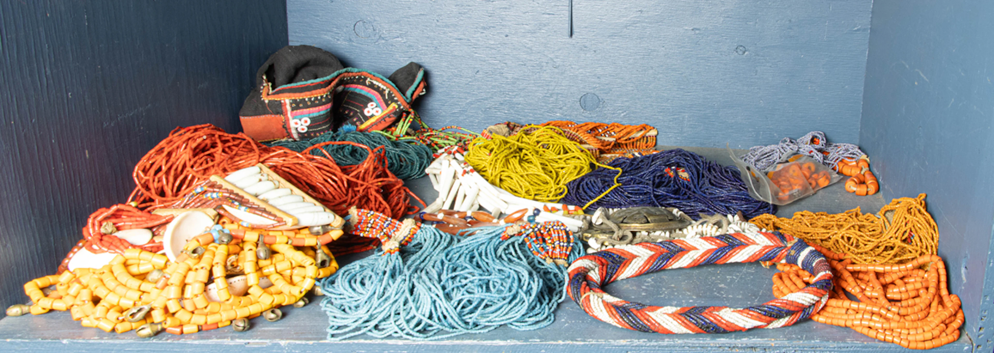 An assembled group of mainly African bead necklaces