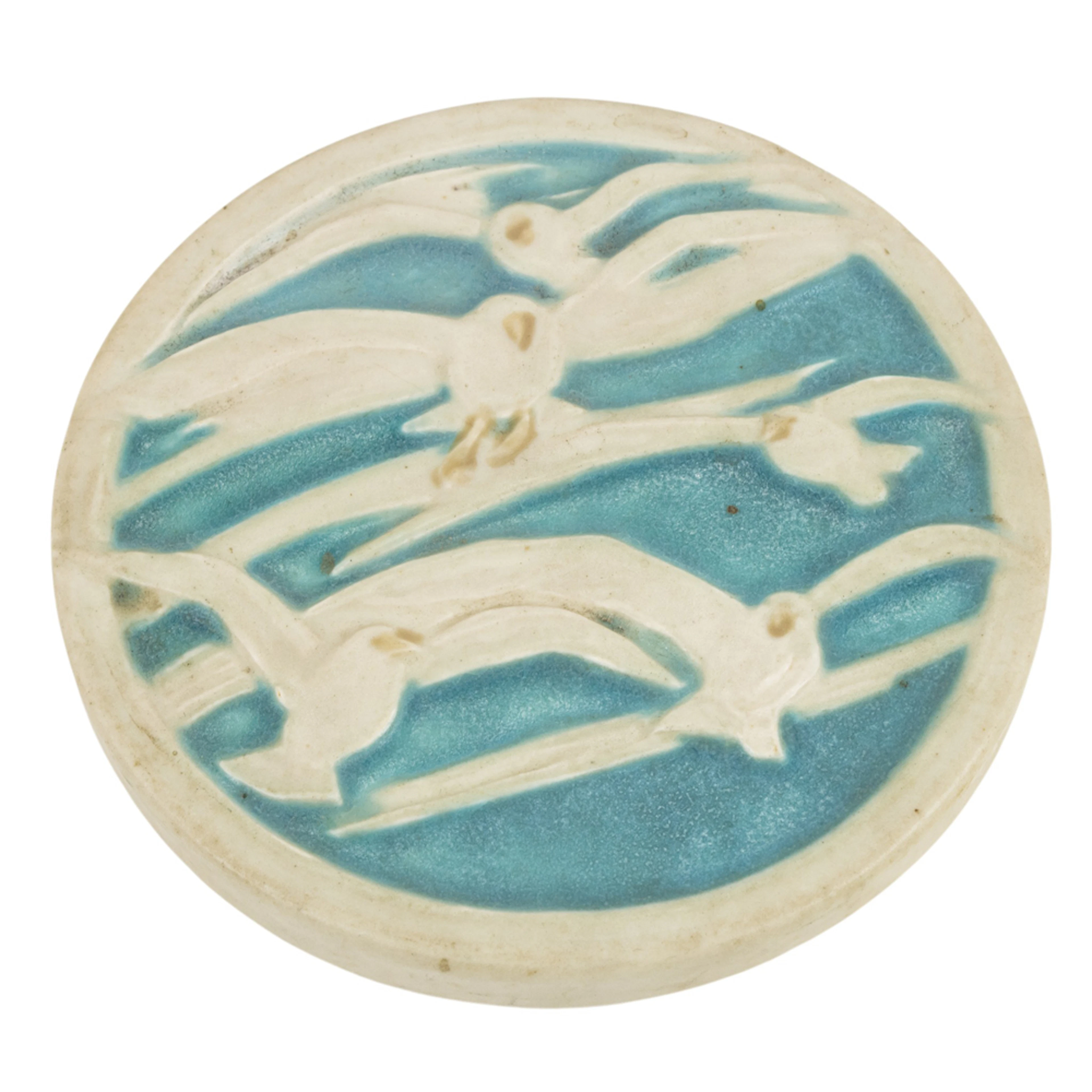 A Rookwood art pottery Gulls trivet, dated 1925
