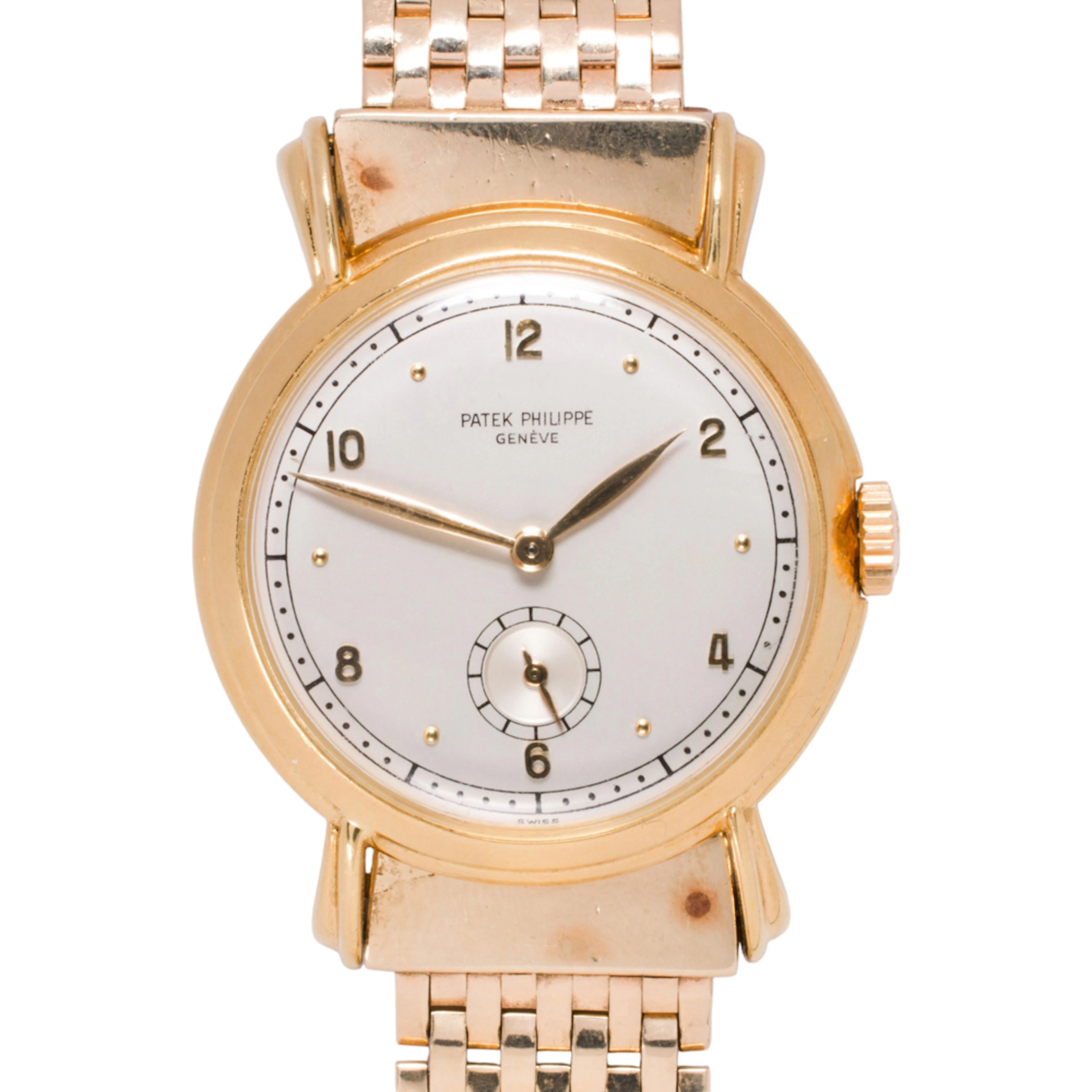 A 1950s Patek Philippe 18k yellow gold wristwatch