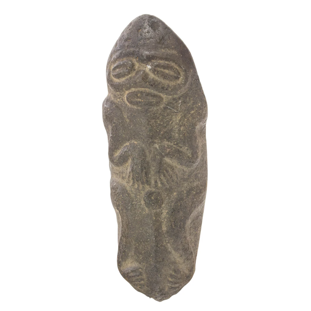 A Pre-Columbian carved stone figural celt