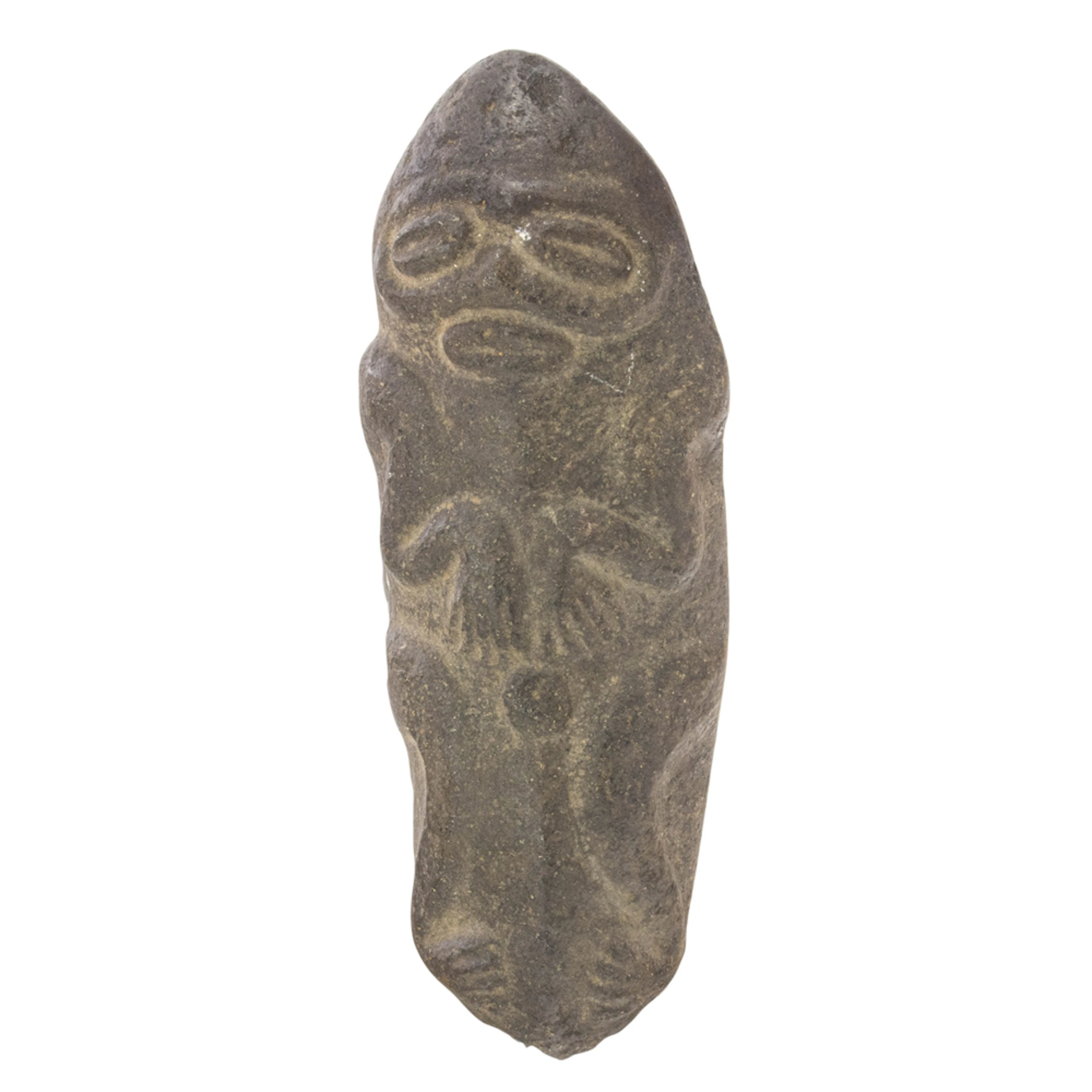 A Pre-Columbian carved stone figural celt