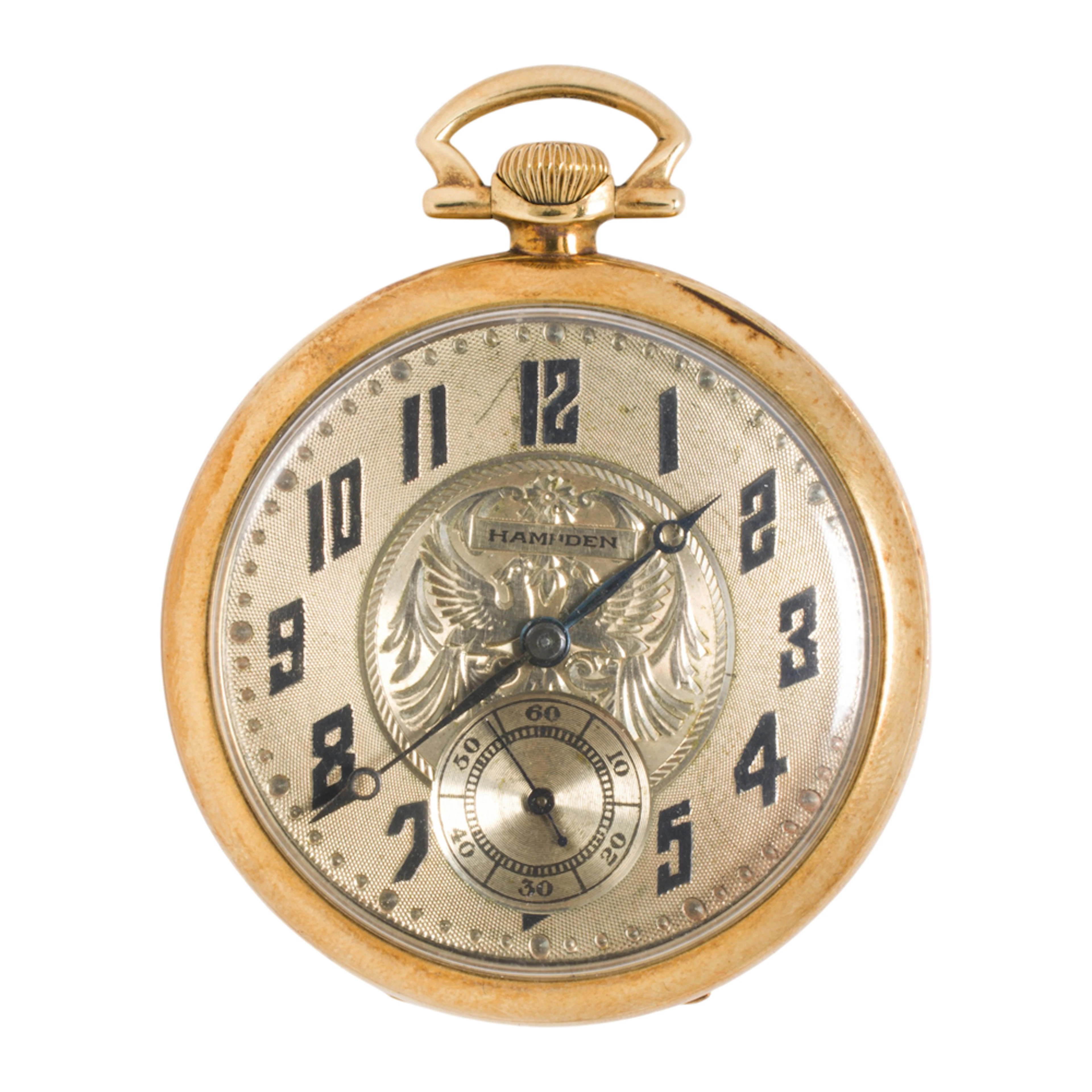 A Hamilton 14k gold pocket watch