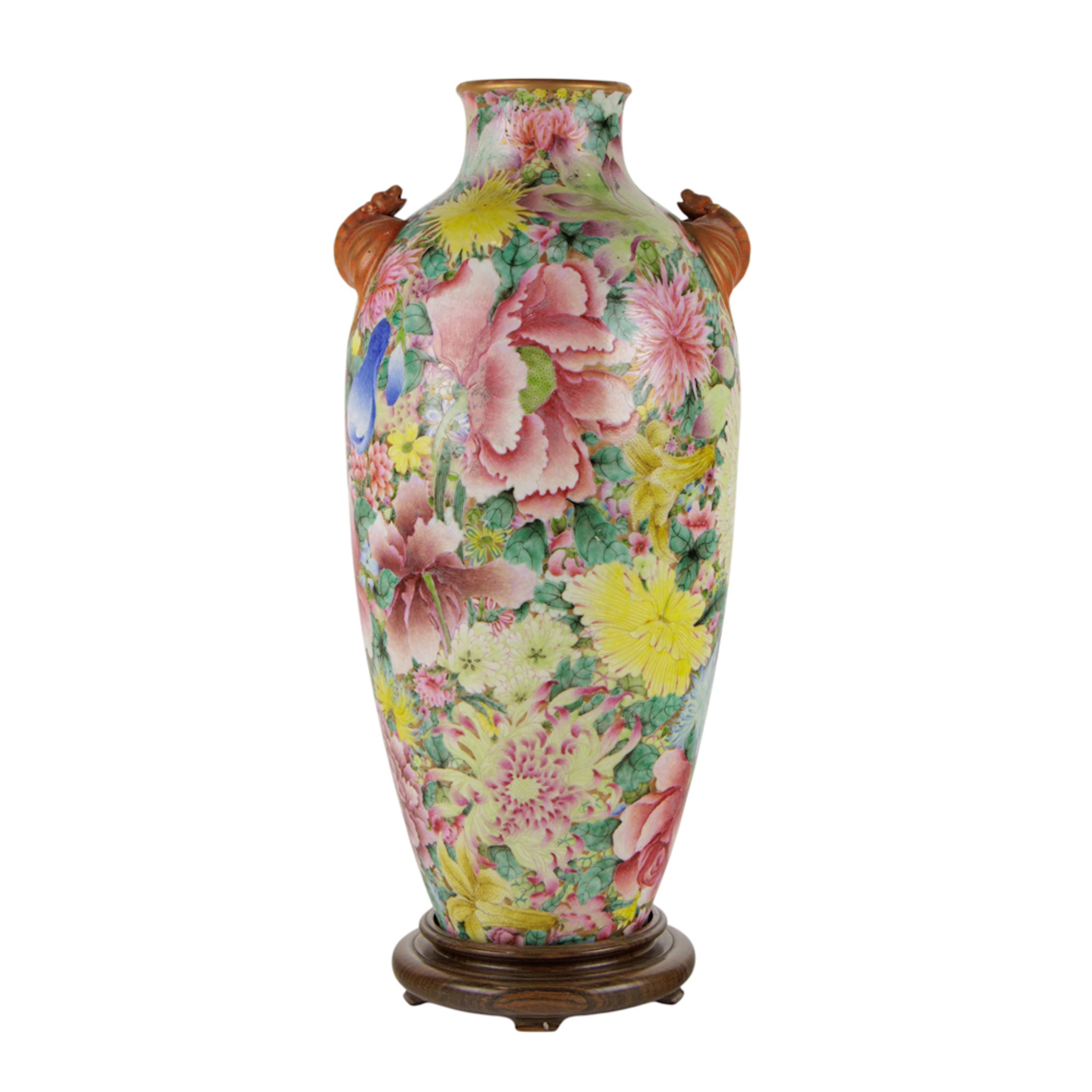 A Chinese famille rose vase